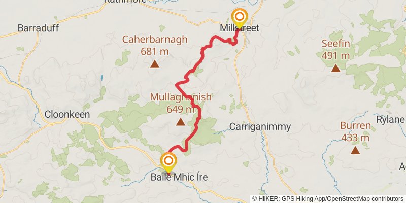 Slí Gaeltacht Mhúscraí stage 3 Map