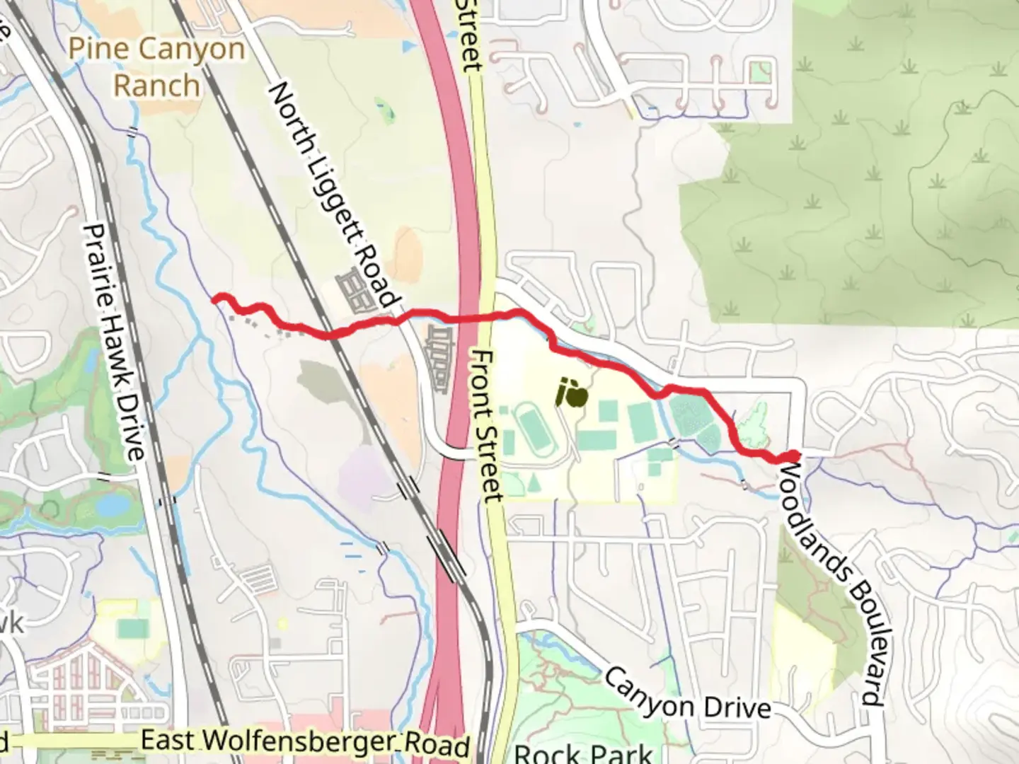 An image depicting the trail Hangman's Gulch Trail and its surrounding area.