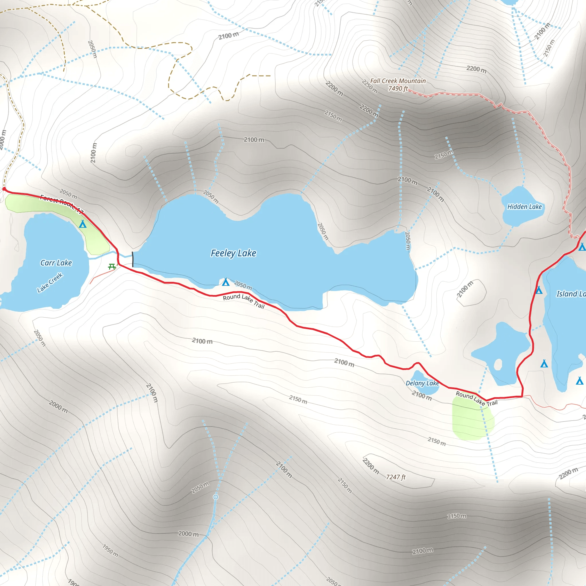 Round Lake Trail and Crooked Lake Trail mobile static map