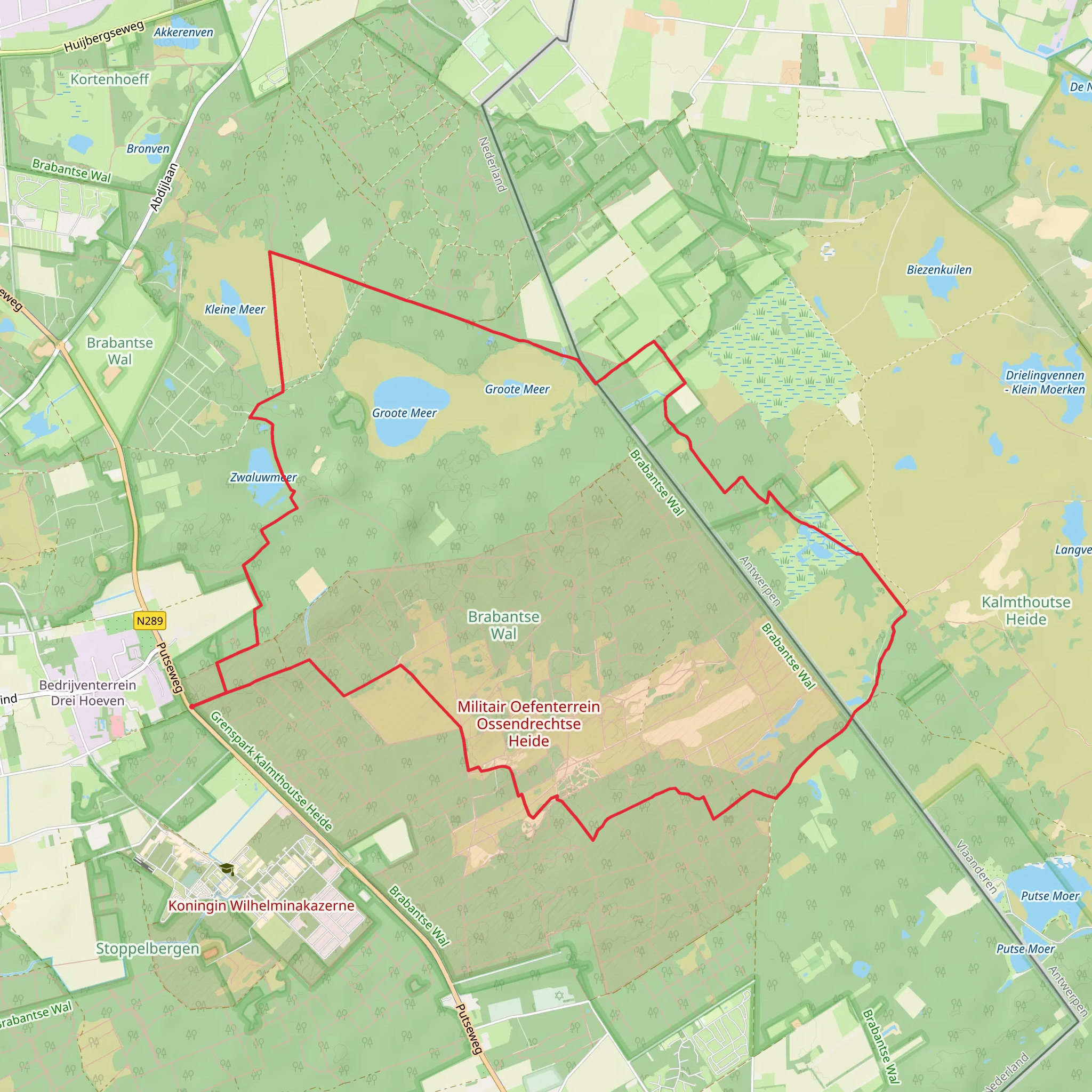 Ossendrechtse Duinen, Groote Meer and Kleine Meer Loop mobile static map