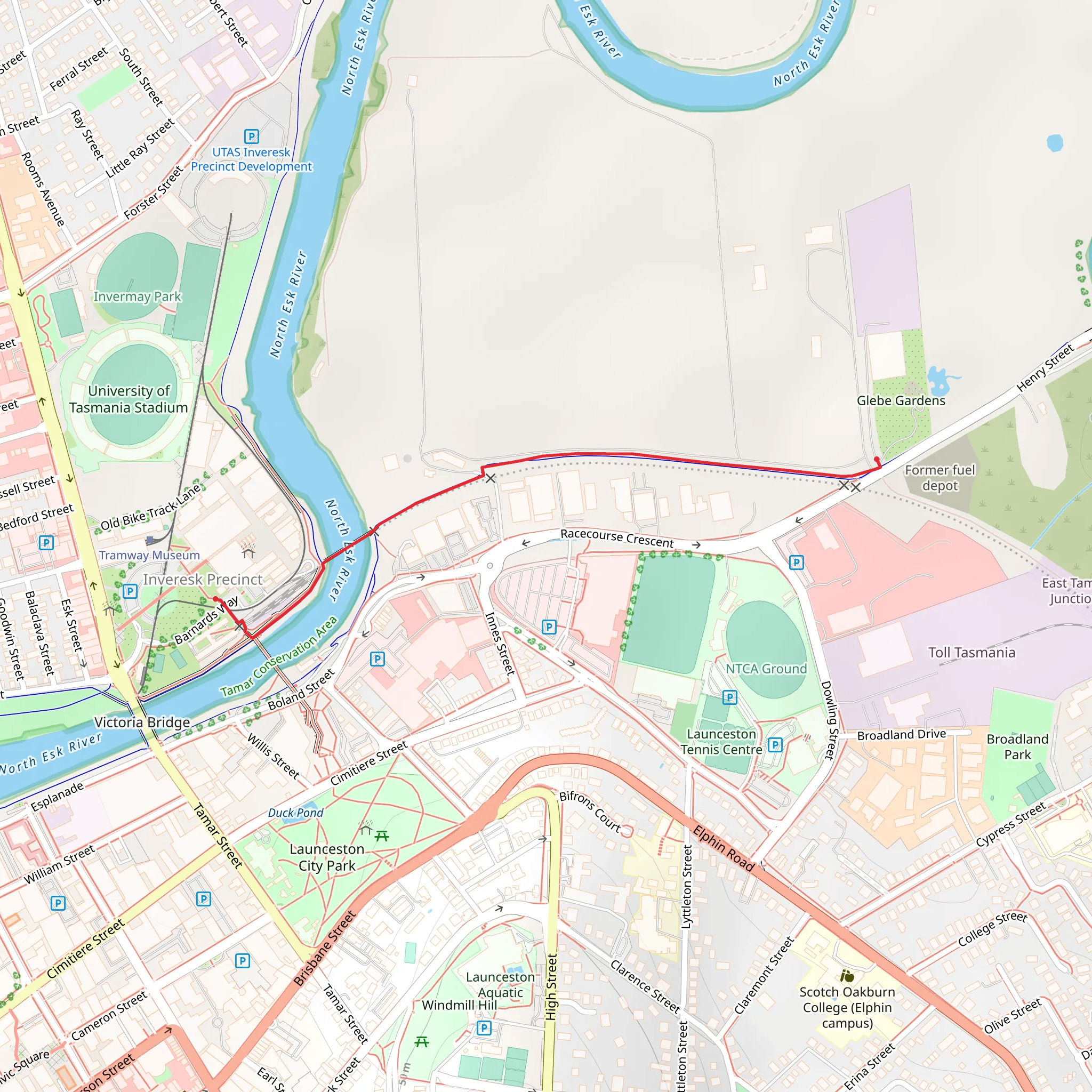 Black Bridge Trail mobile static map