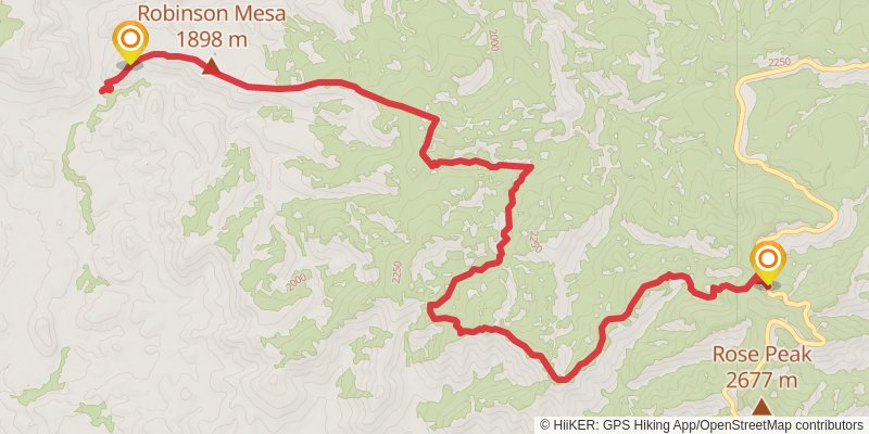 Robinson Mesa Trail stage 2 Map