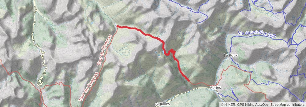 GR 58 - Le Tour Du Queyras A Pied stage 5 Map