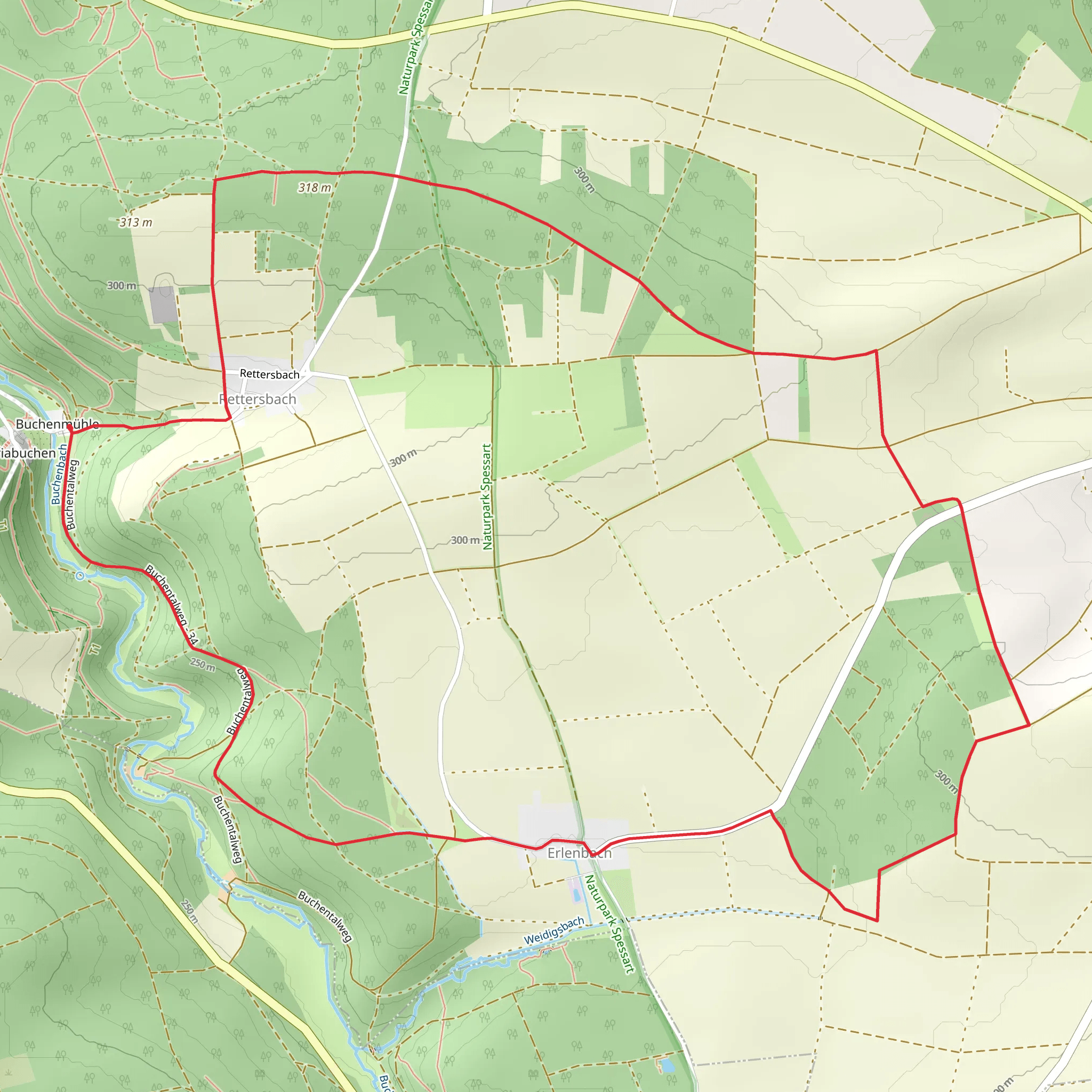 Rettersbach and Erlenbach Loop mobile static map