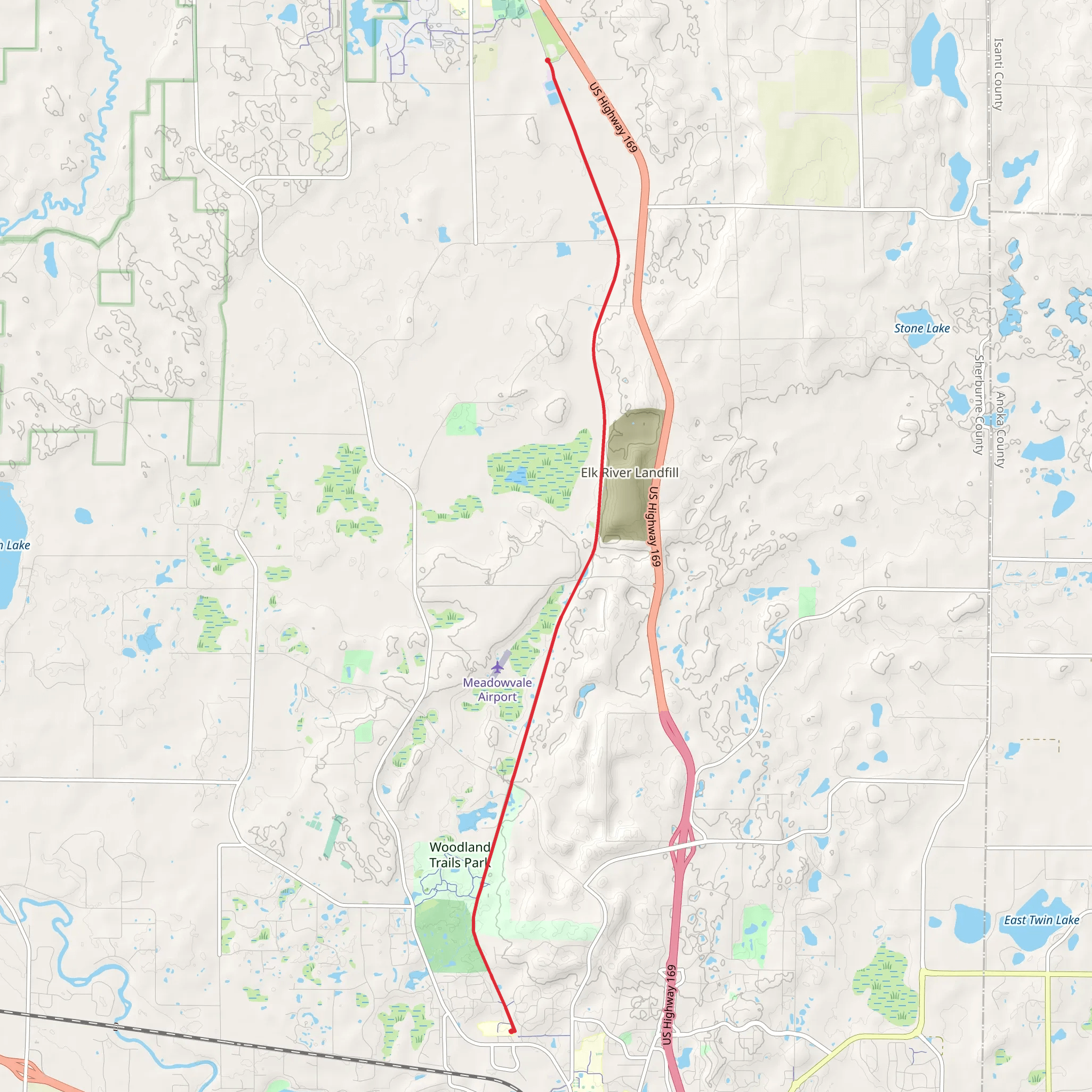 Great Northern Trail from Elk Lake Road Northwest mobile static map