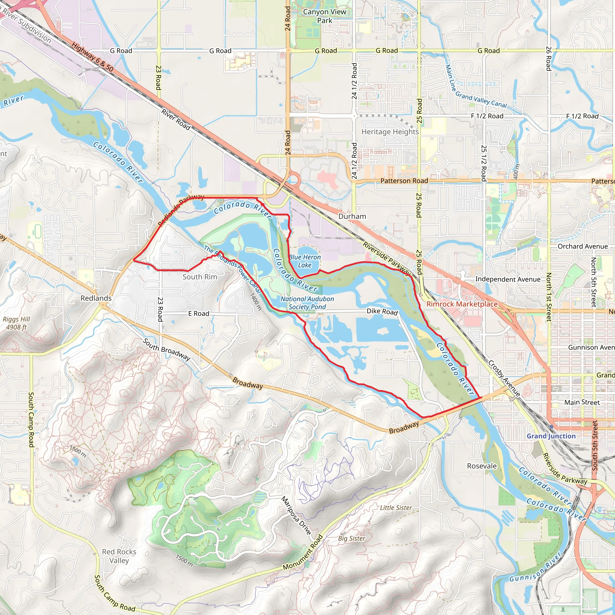 River Front Trail - Blue Heron and Audobon Loop Trail mobile static map