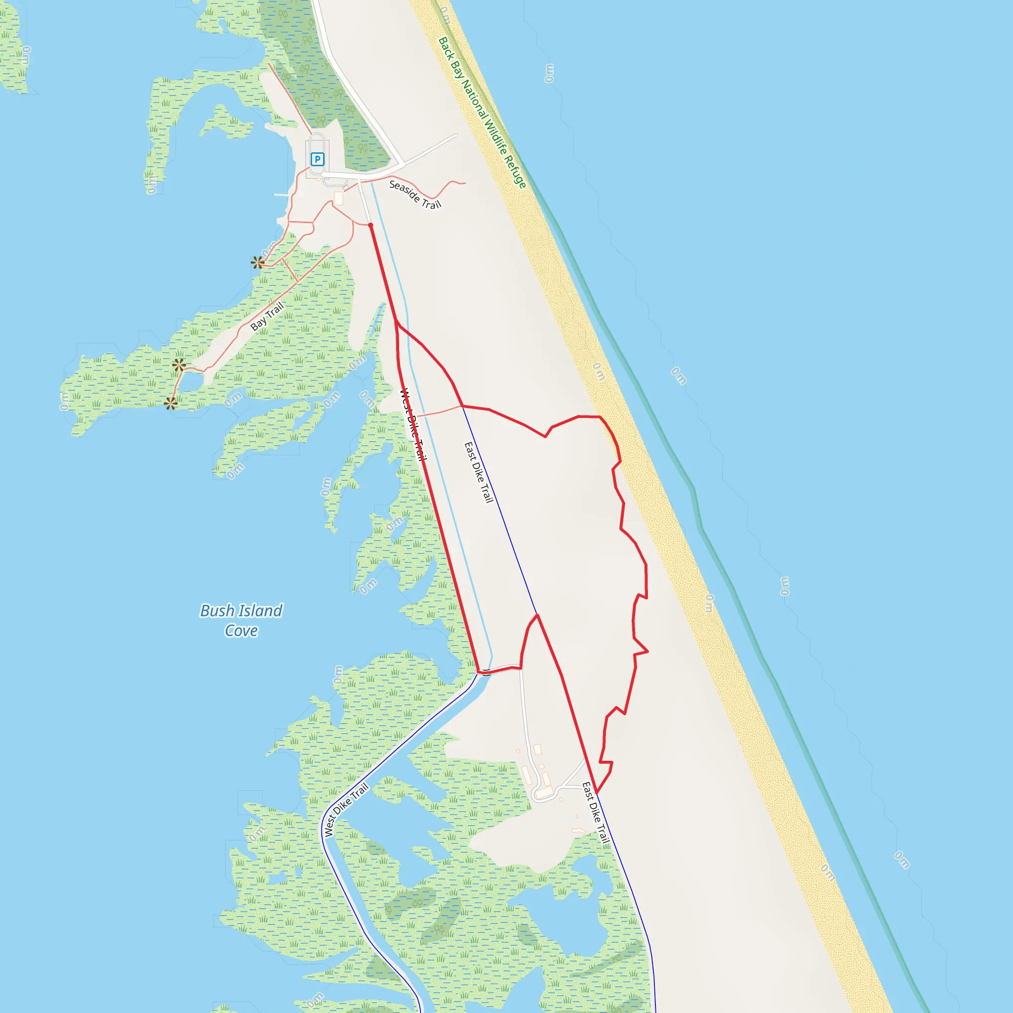 West Dike and East Dike Loop Trail mobile static map