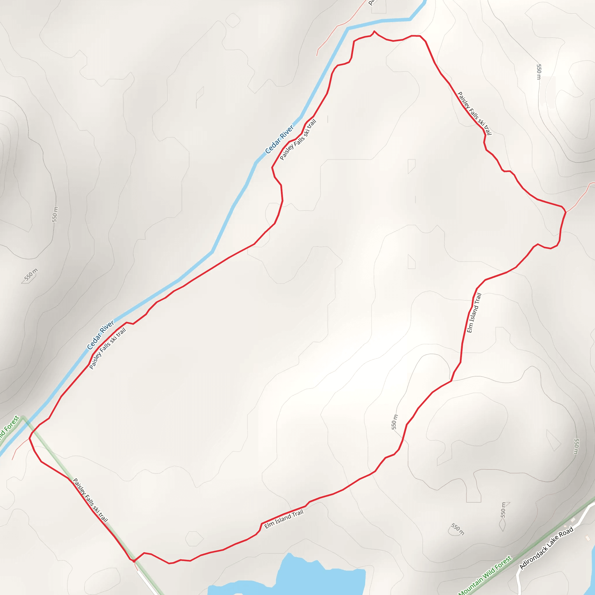 Adirondack Lake and Cedar River Loop mobile static map