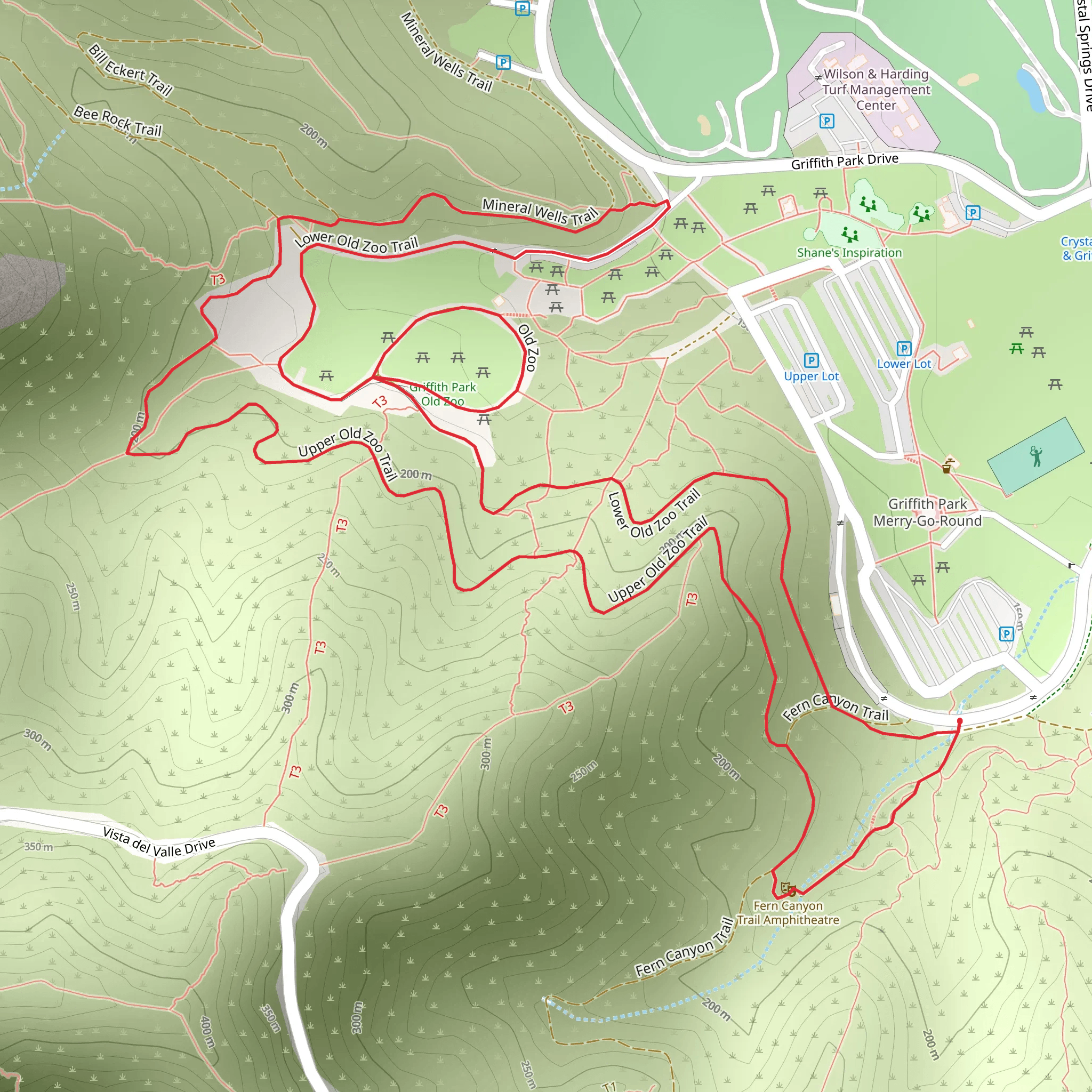 Upper and Lower Old Zoo Loop Trail mobile static map