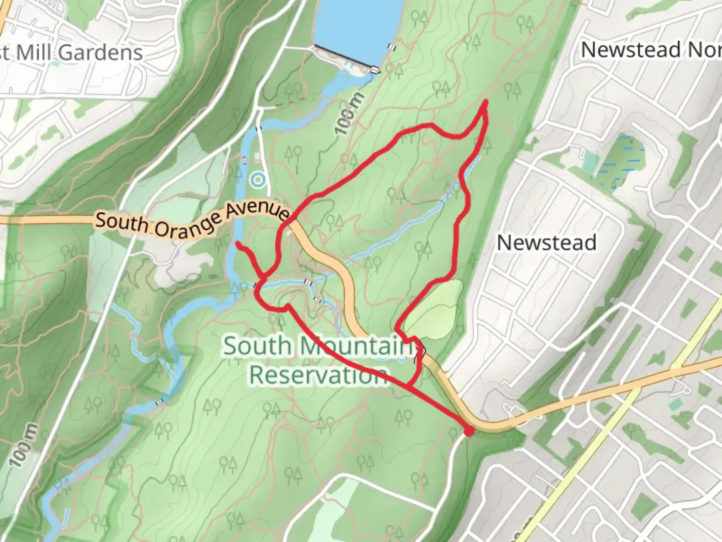 An image depicting the trail Openwood and Longwood Loop trail and its surrounding area.