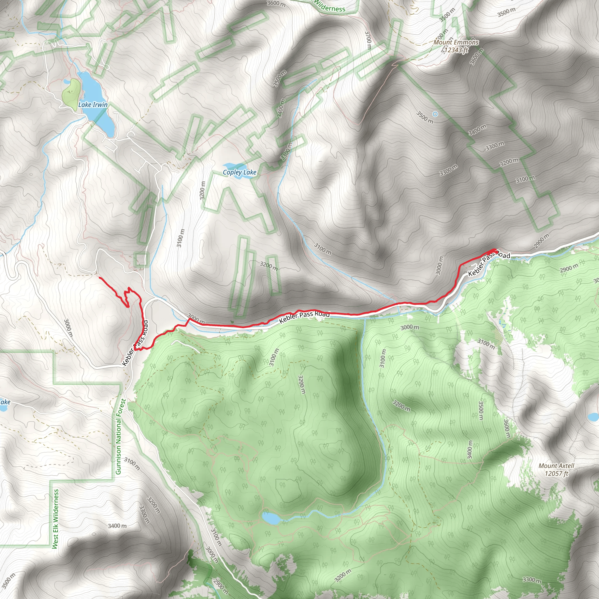 Kebler Wagon Trail - Short mobile static map