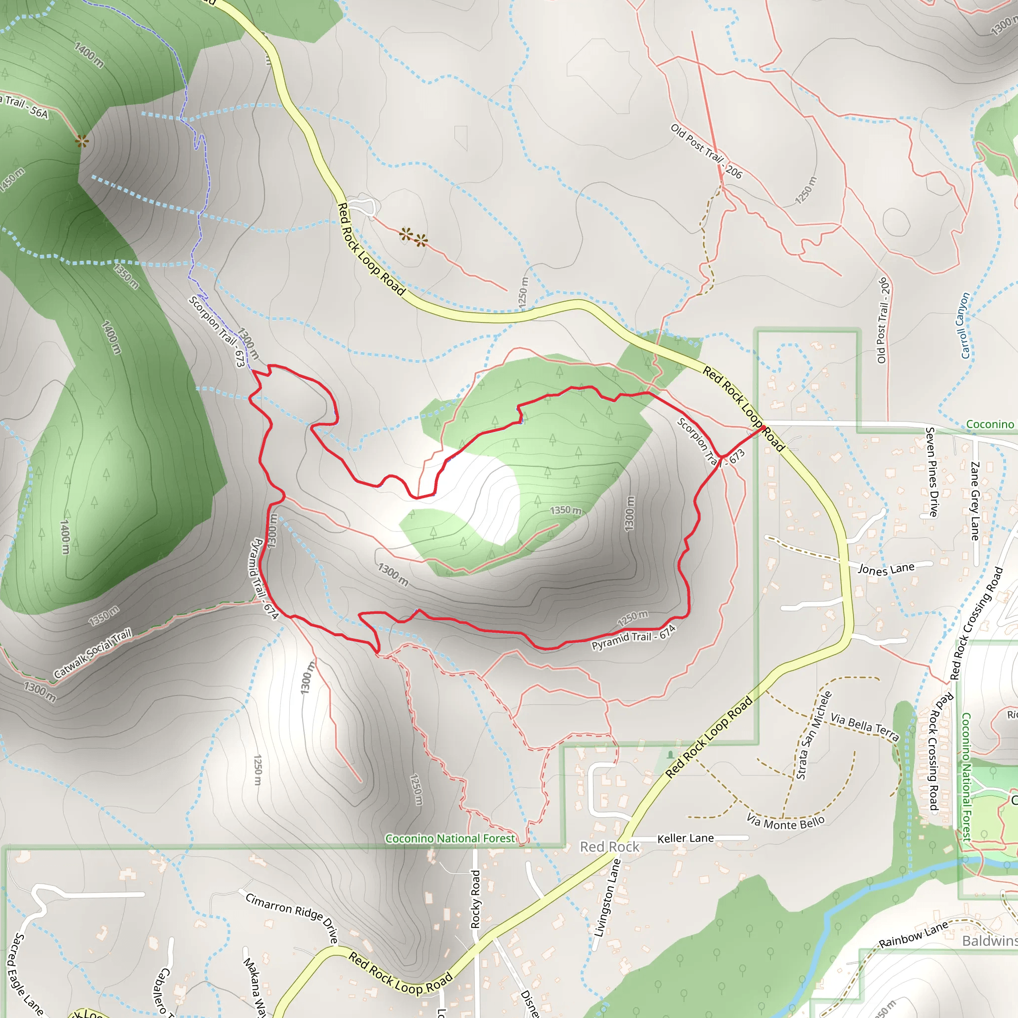 Pyramid and Scorpion Loop Trail mobile static map