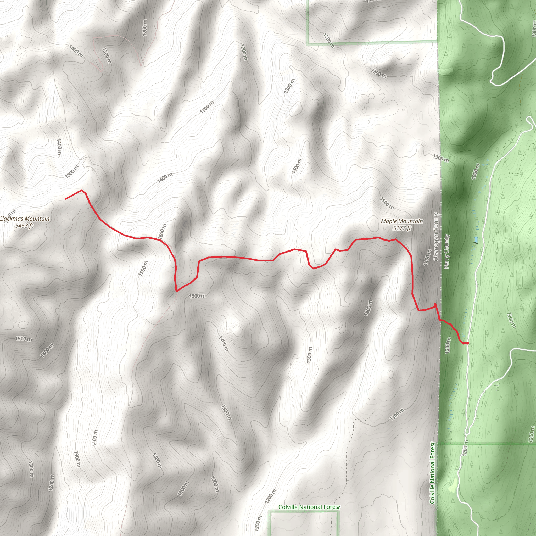 Clackamas Mountain Trail mobile static map
