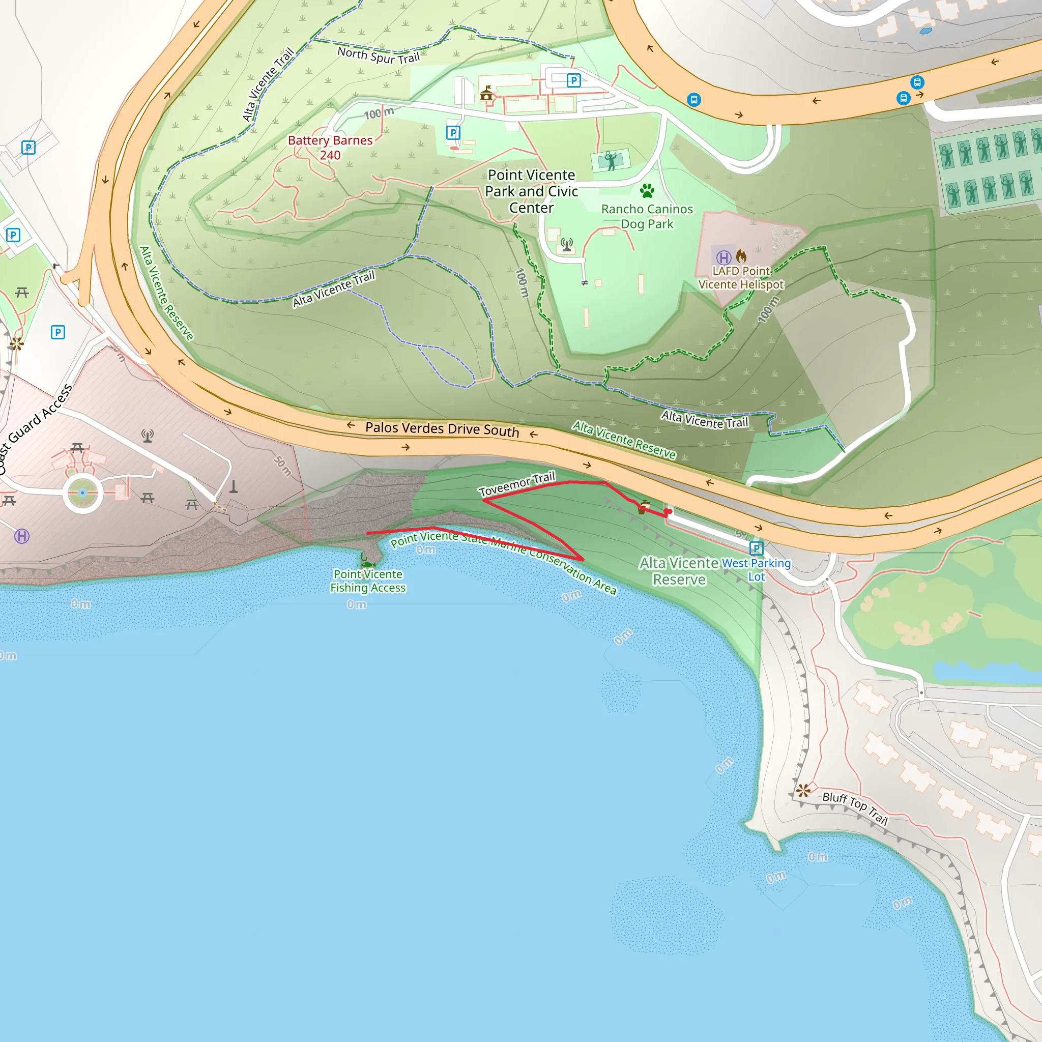 Toveemor Trail mobile static map