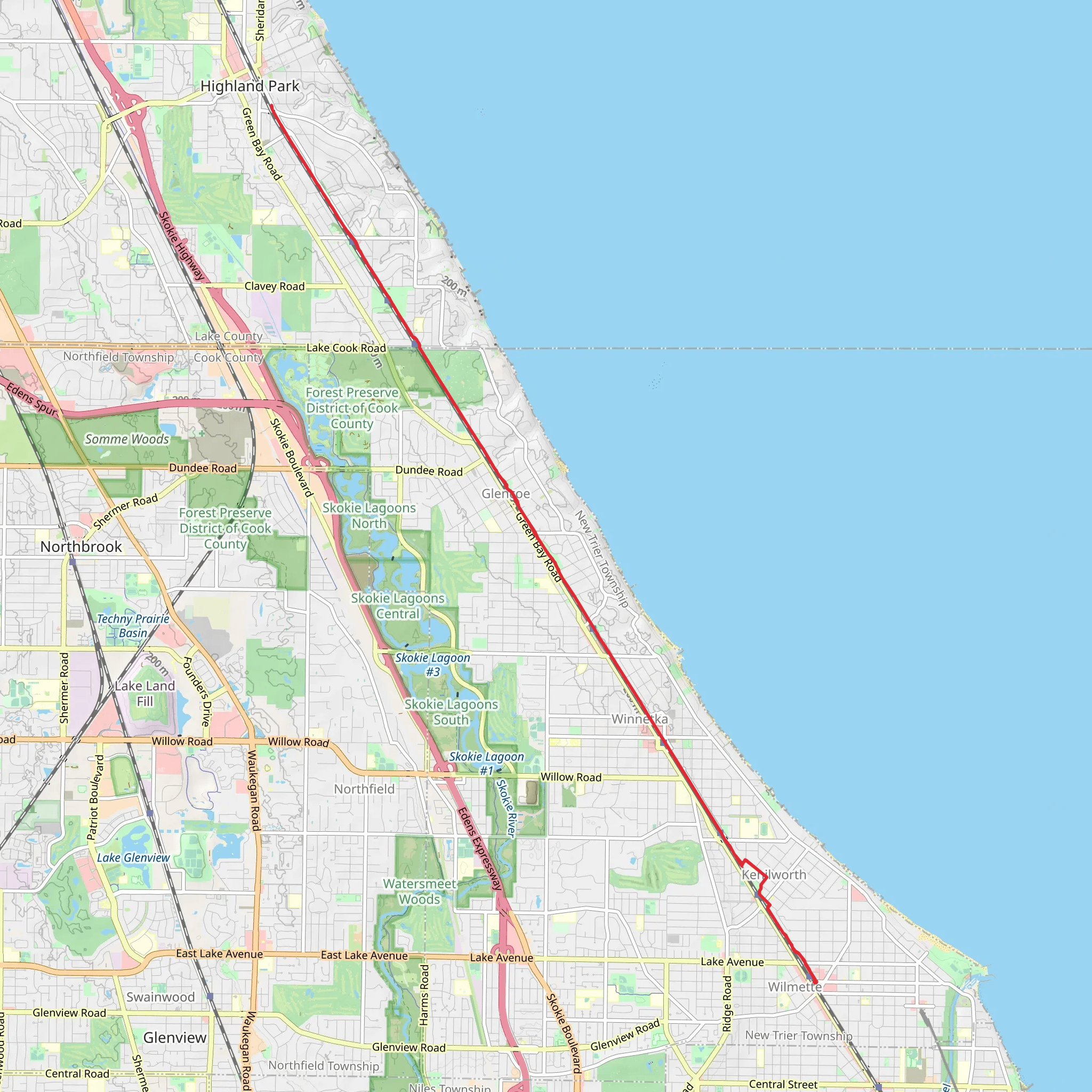 Green Bay Trail mobile static map
