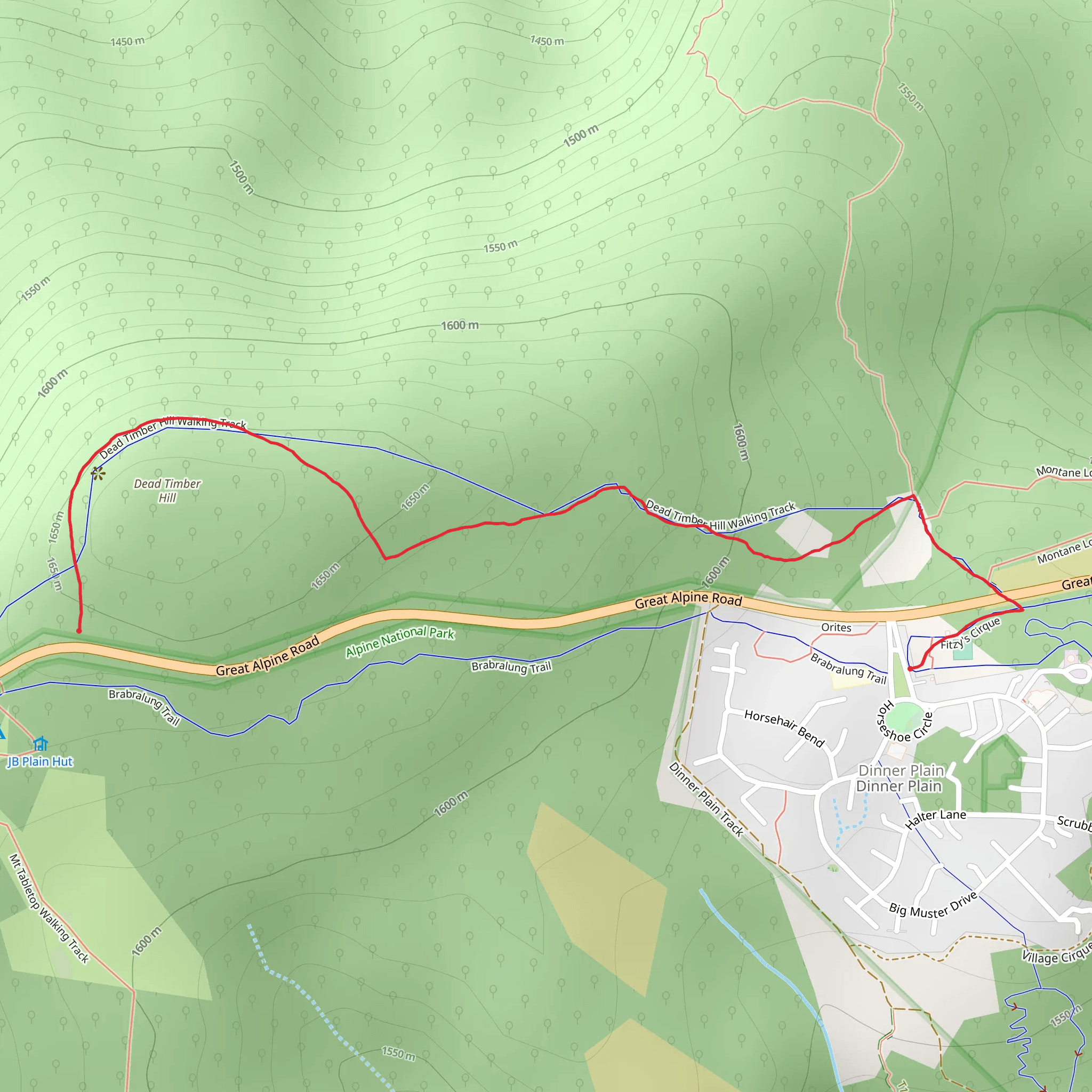 Dead Timber Hill Walking Track mobile static map