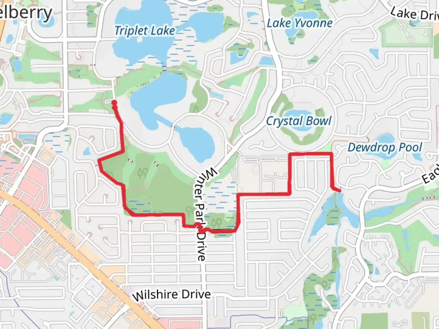 An image depicting the trail Wirz Trail Out and Back and its surrounding area.