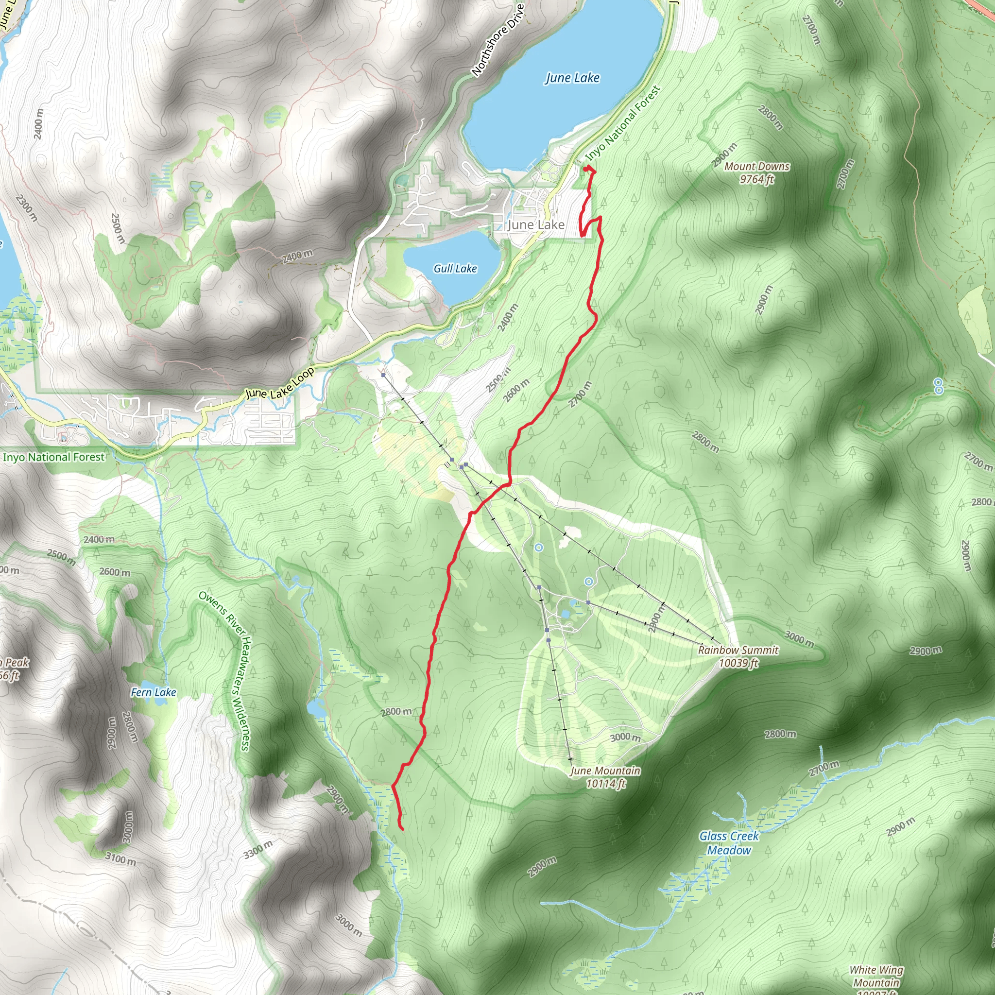 Yost Creek and June Lake Trail mobile static map