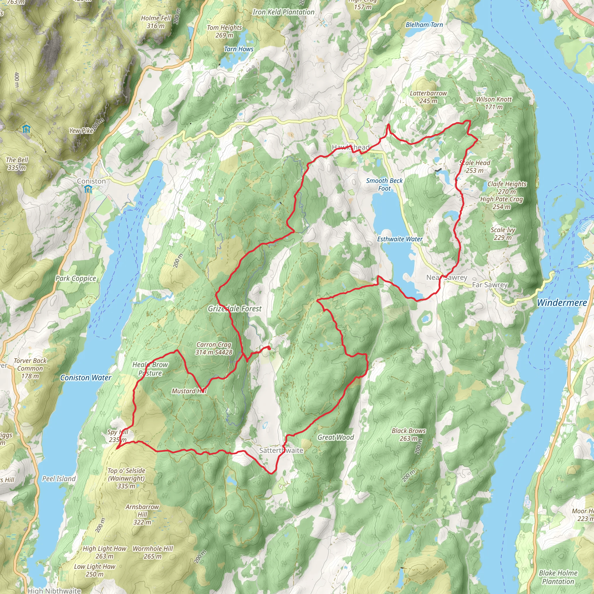 Grizedale Forest and Esthwaite Water Loop mobile static map