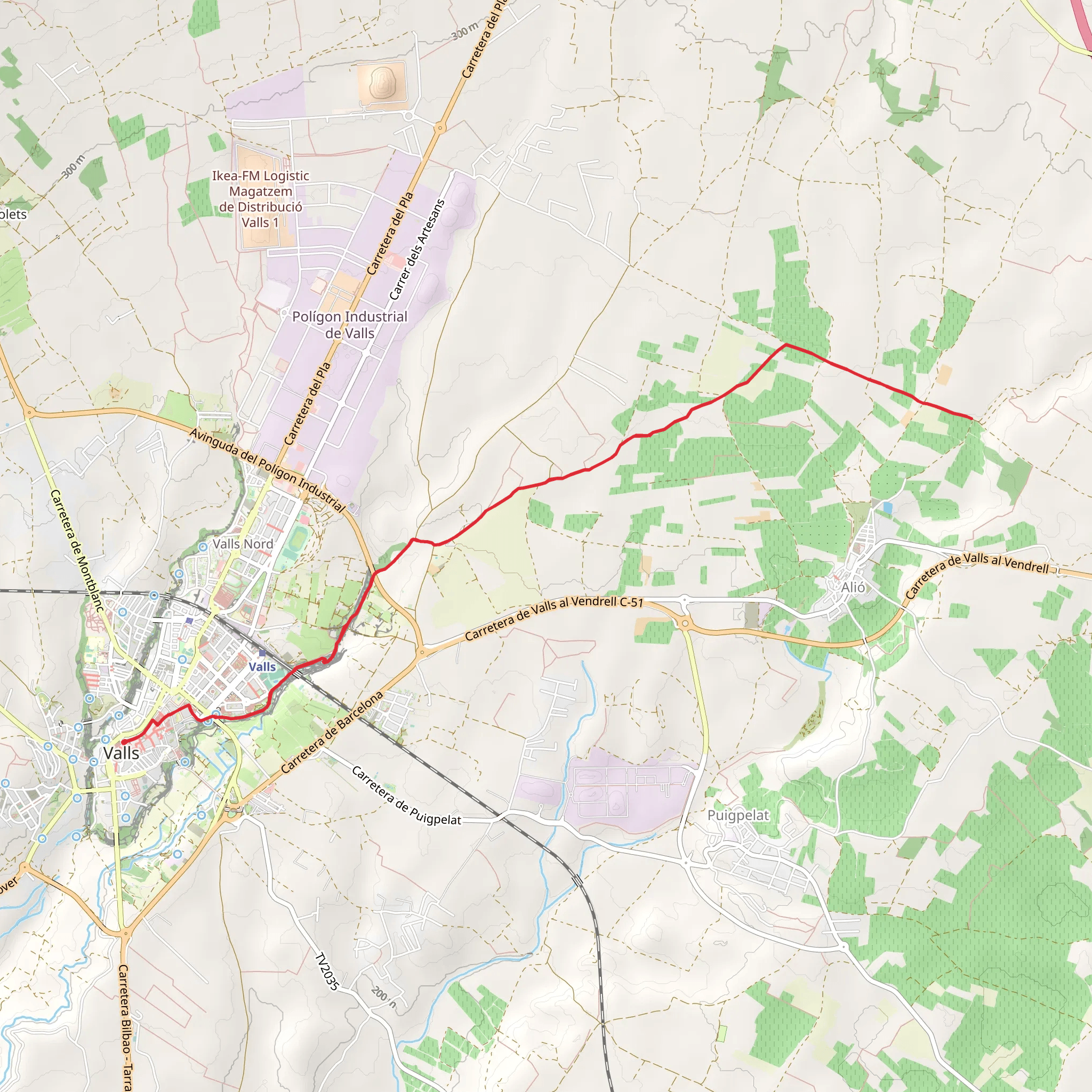 Valls-Alio PR C 4 mobile static map