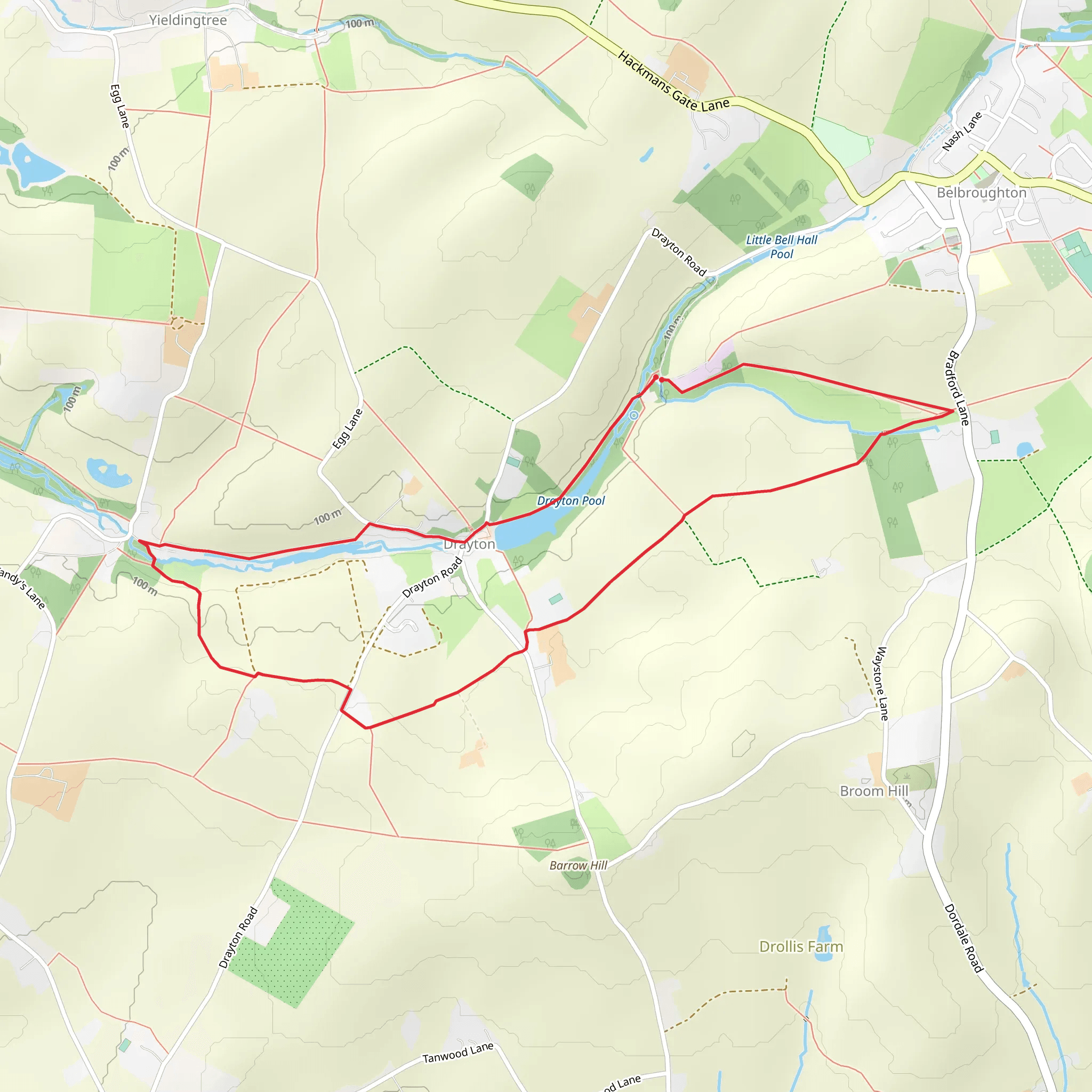 Drayton Pool, Shutt Hill and The Lydiate Loop mobile static map