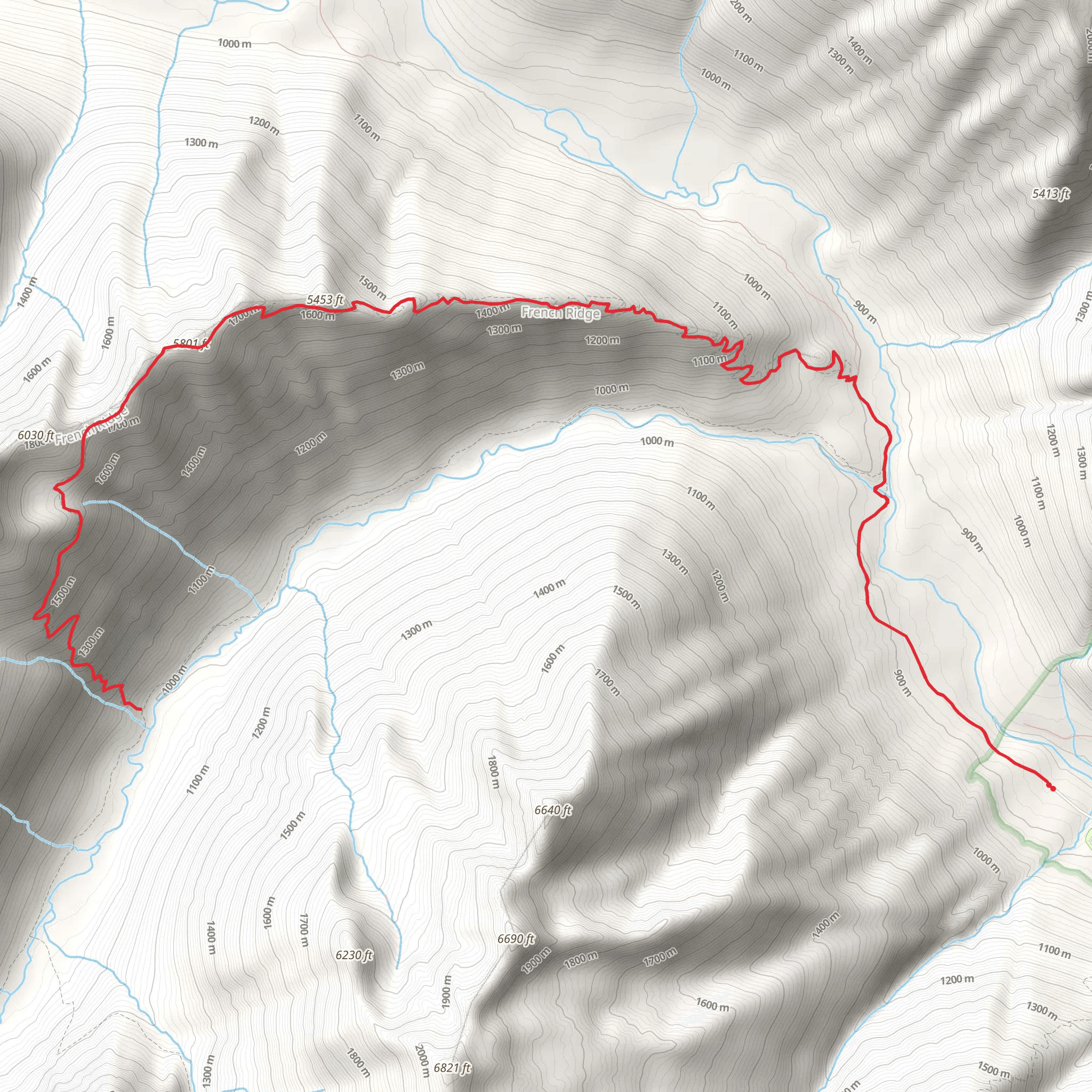 French Ridge Trail via Icicle Creek Trail mobile static map