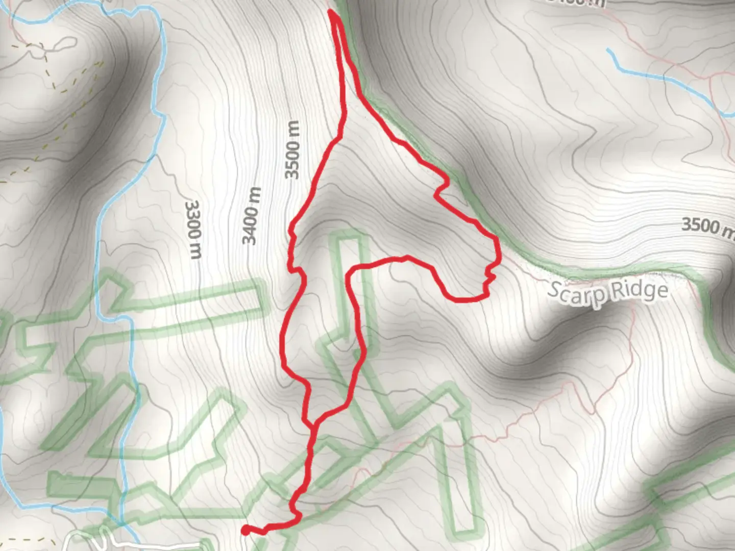 An image depicting the trail Scarp Ridge Loop Trail and its surrounding area.