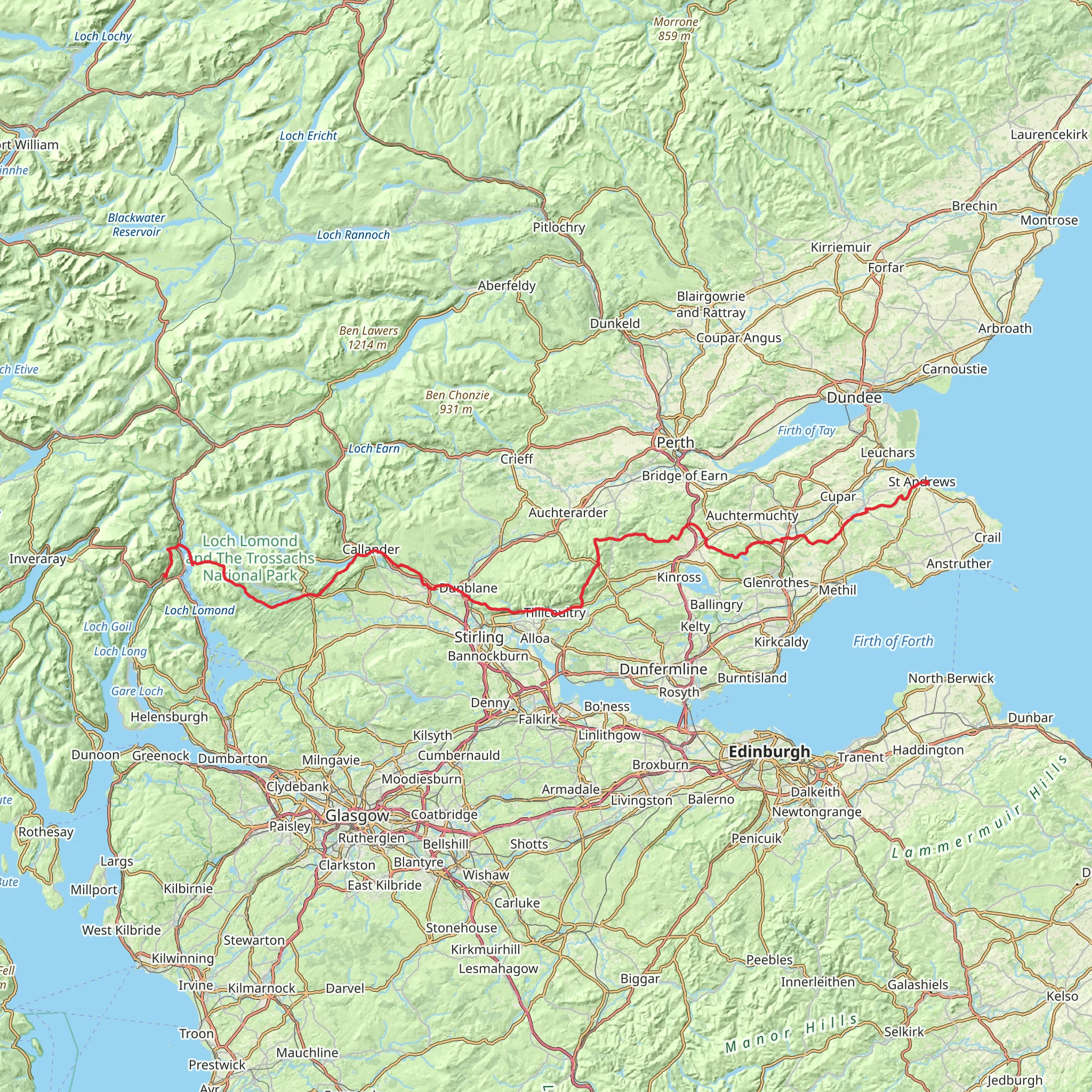 Mary Queen of Scots Way mobile static map