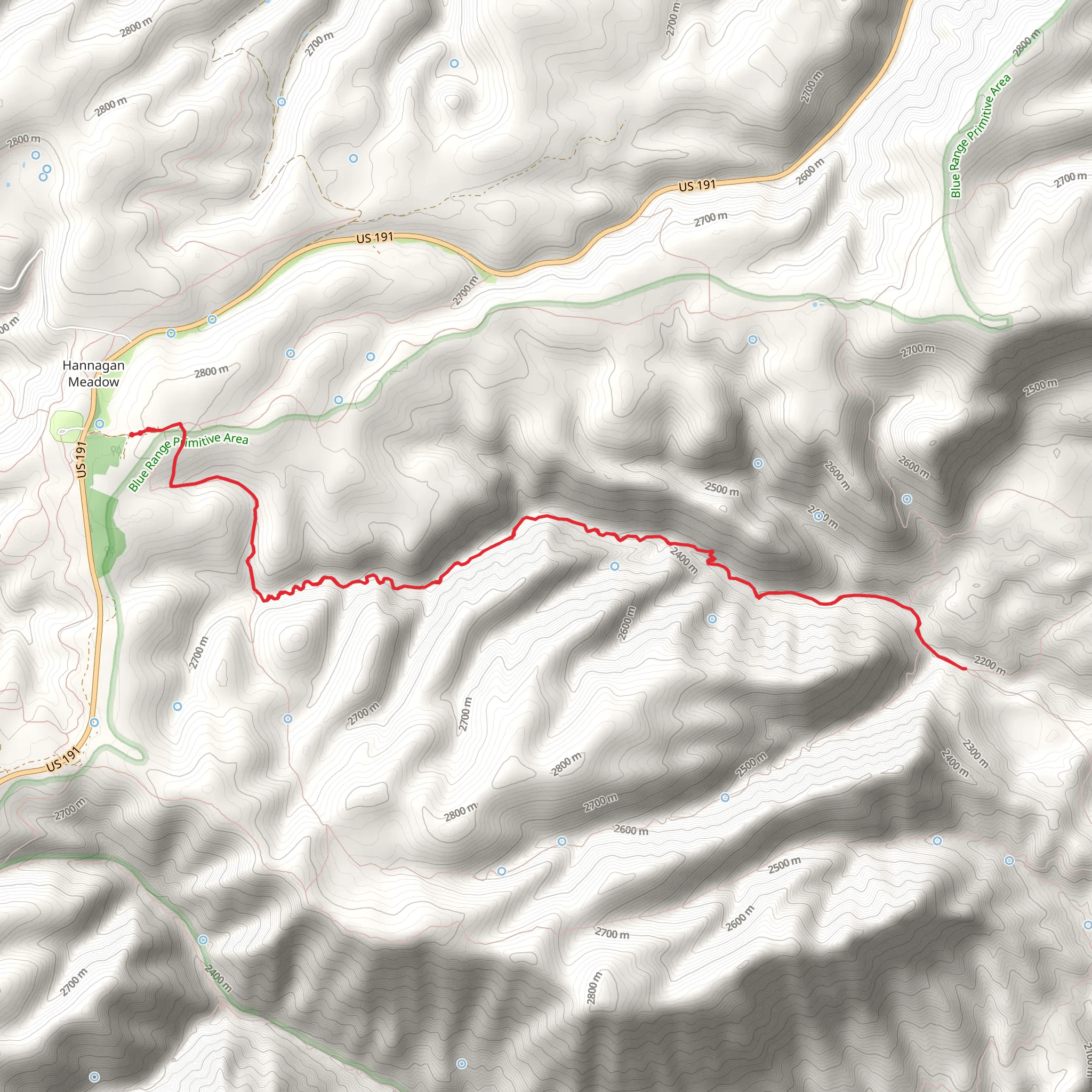 Upper Grant Trail via Steeple Trail mobile static map