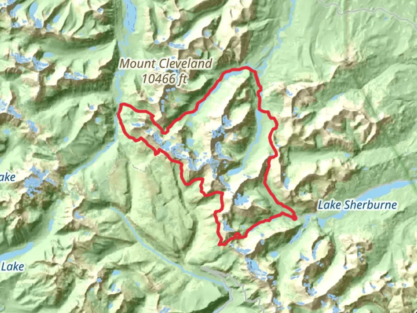 An image depicting the trail Ptarmigan - Glenns Lake - Highline Loop and its surrounding area.