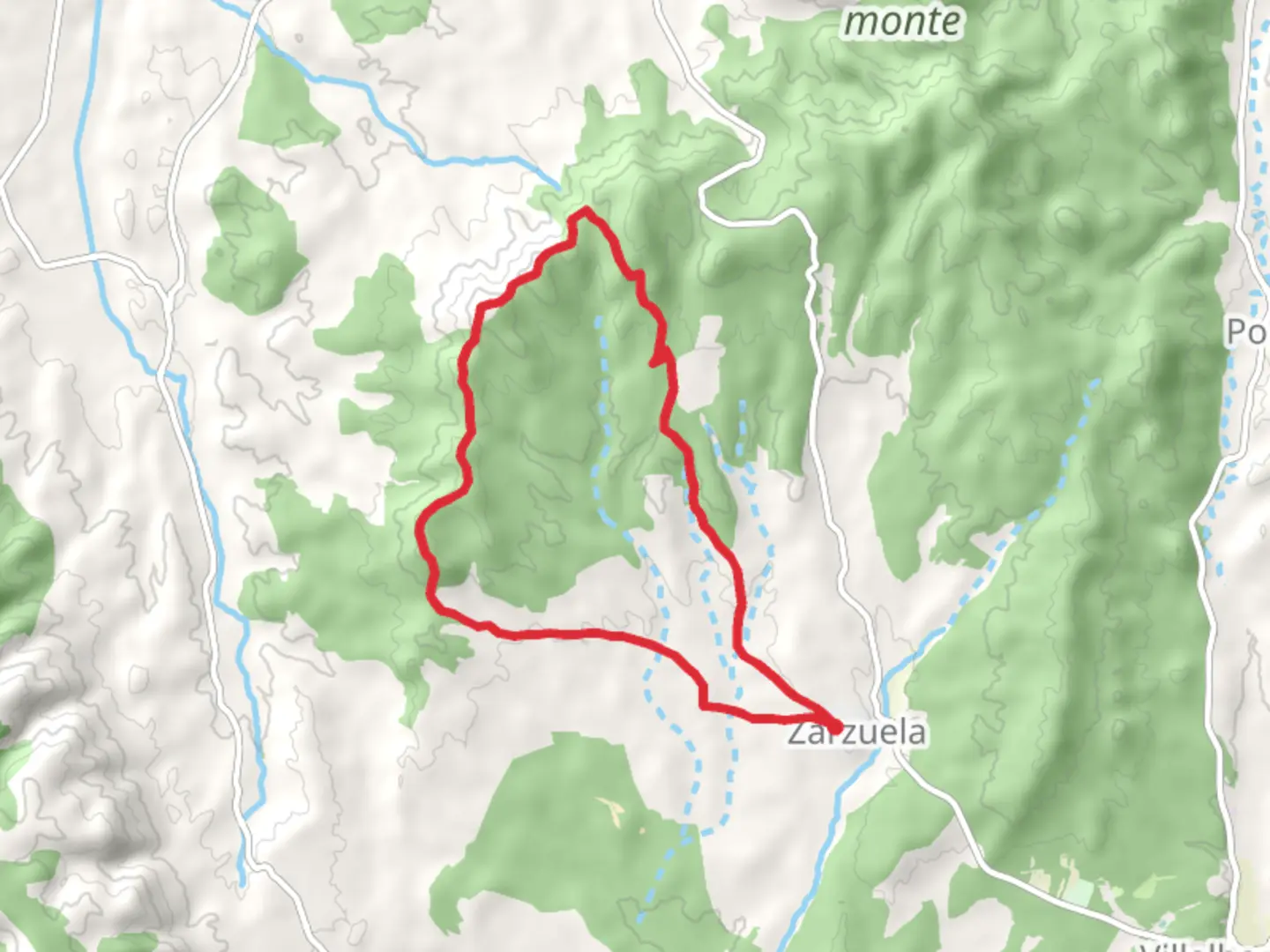 An image depicting the trail San Cristobal Hill Route PR CU 34 and its surrounding area.