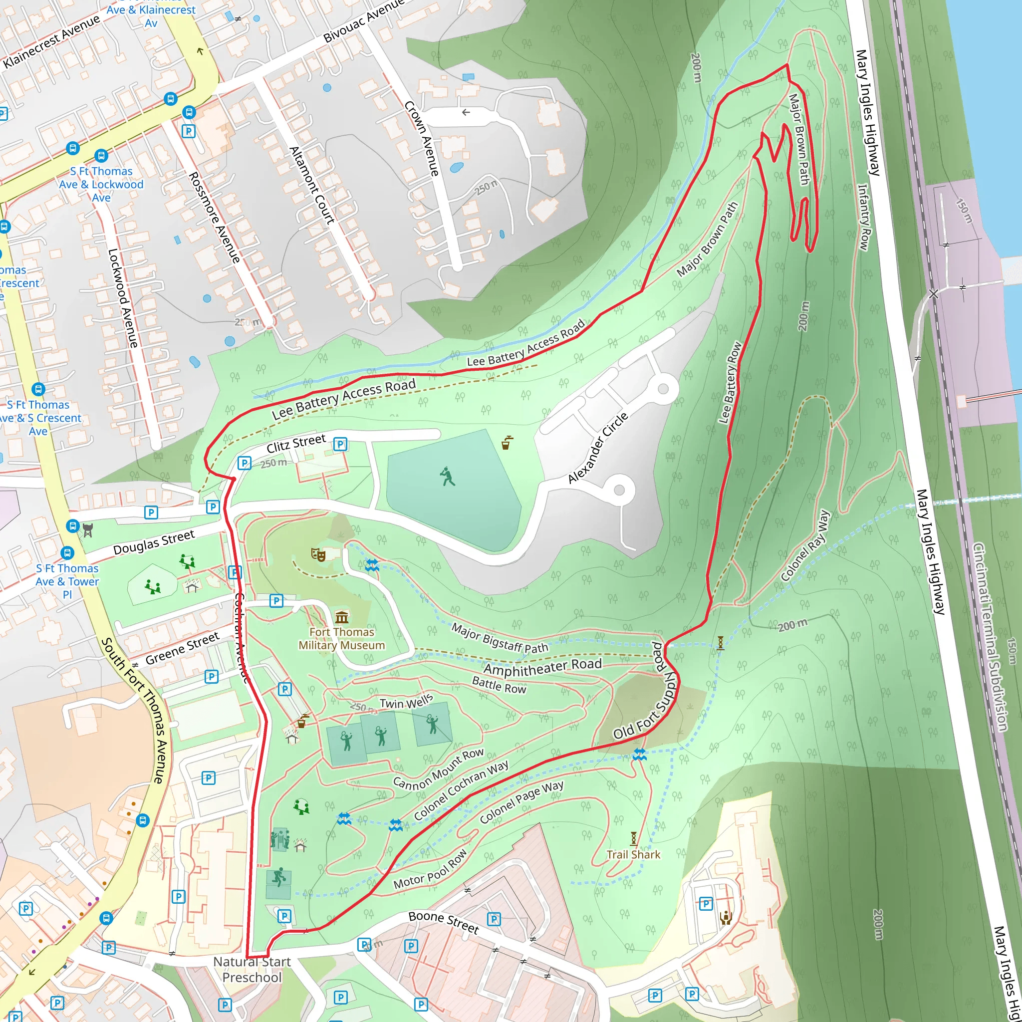 Tower Park and Model Native Garden Loop mobile static map
