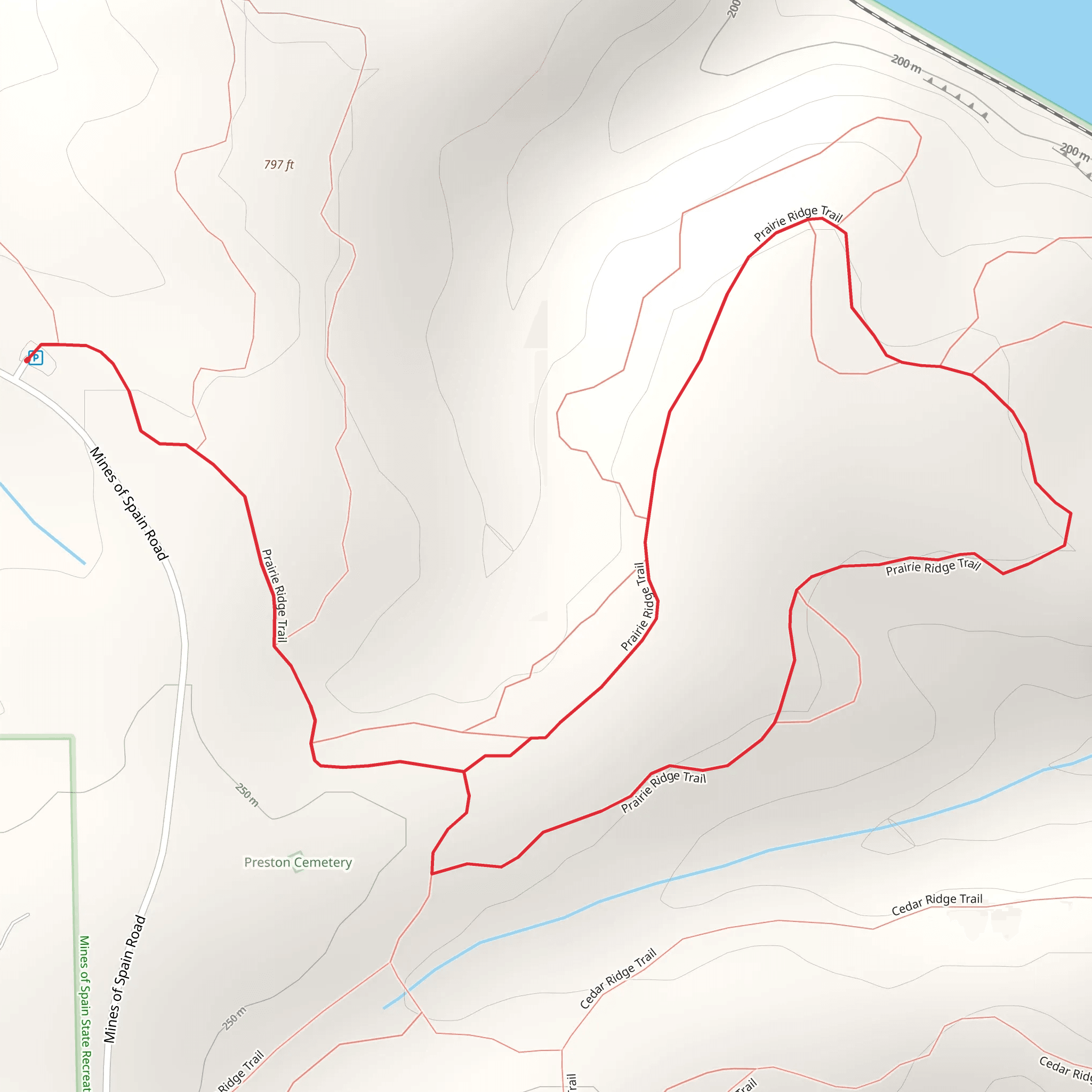 Preston Cemetery Loop mobile static map
