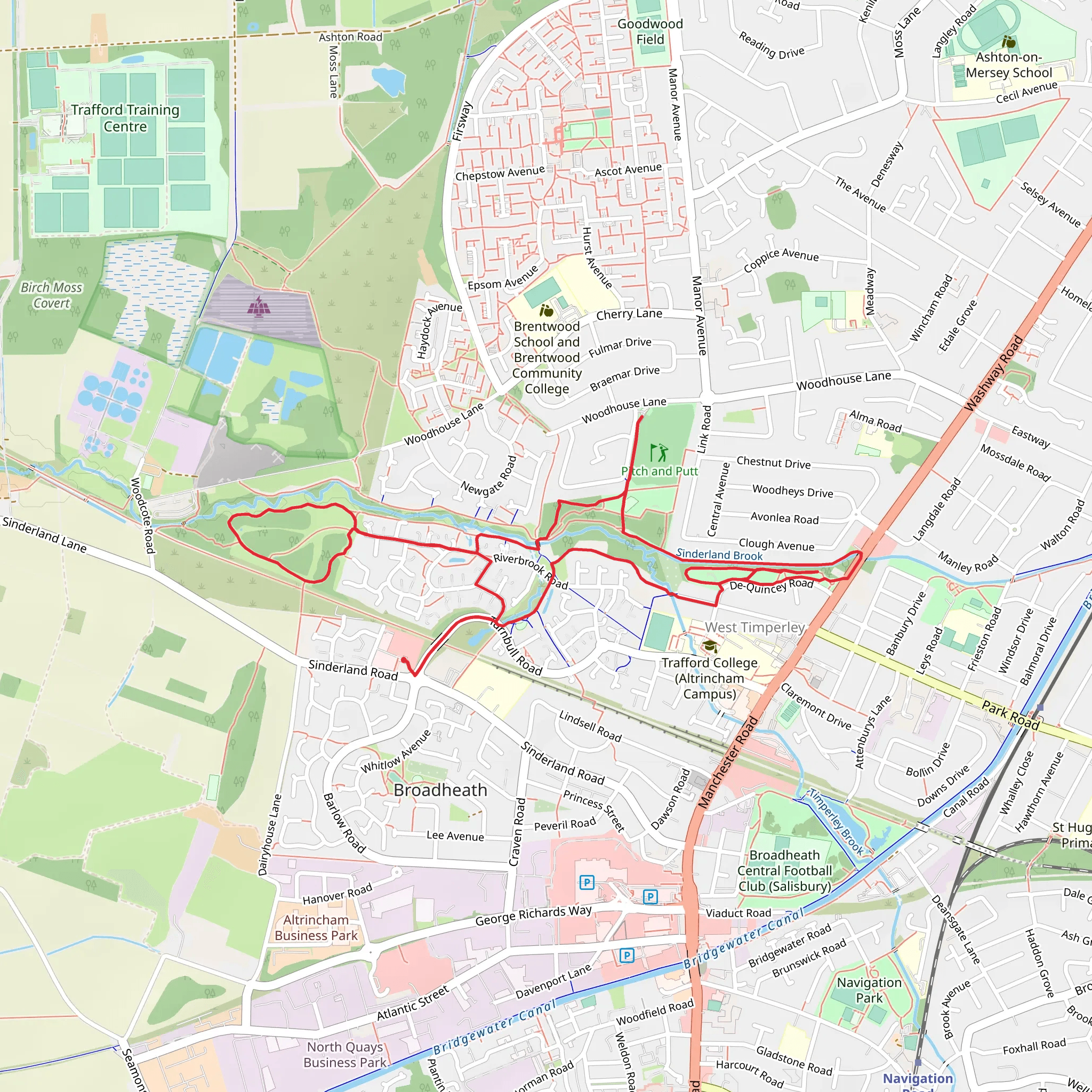 Malljur's Covert and Sinderland Brook Walk mobile static map