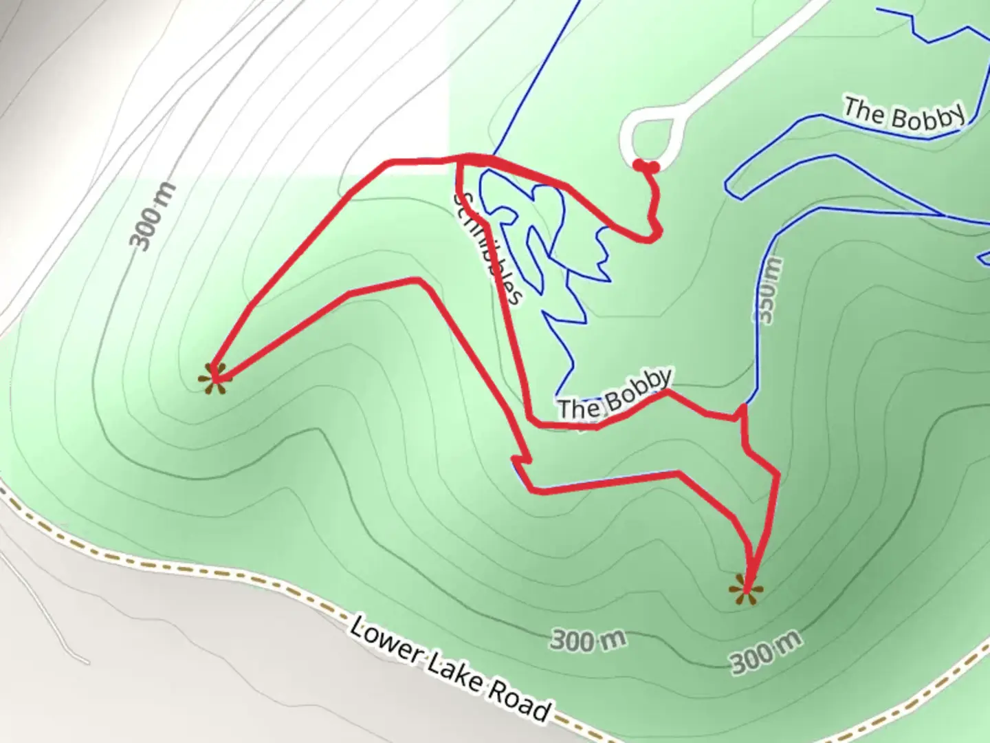 An image depicting the trail The Bobby Loop and its surrounding area.