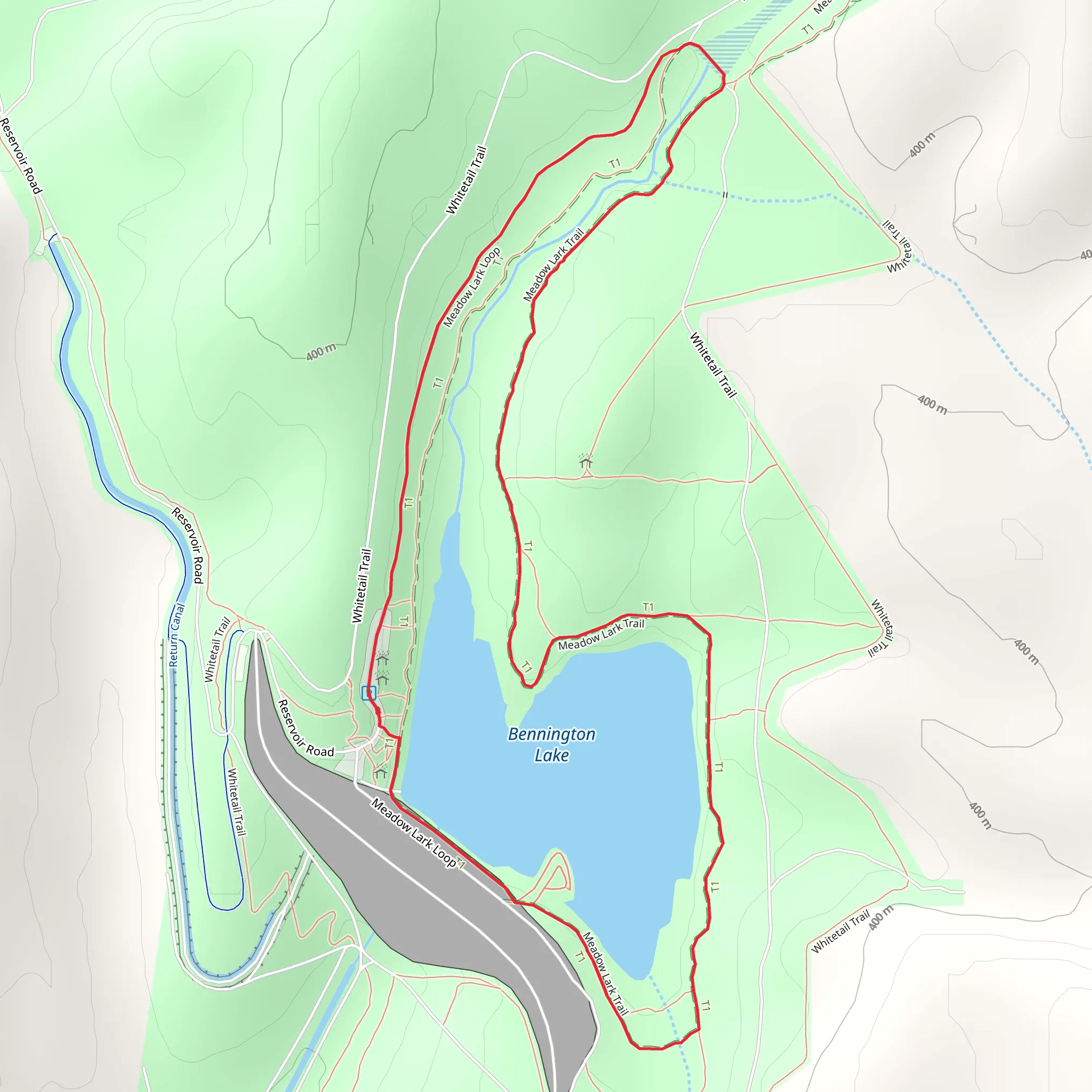 Bennington Lake Loop mobile static map