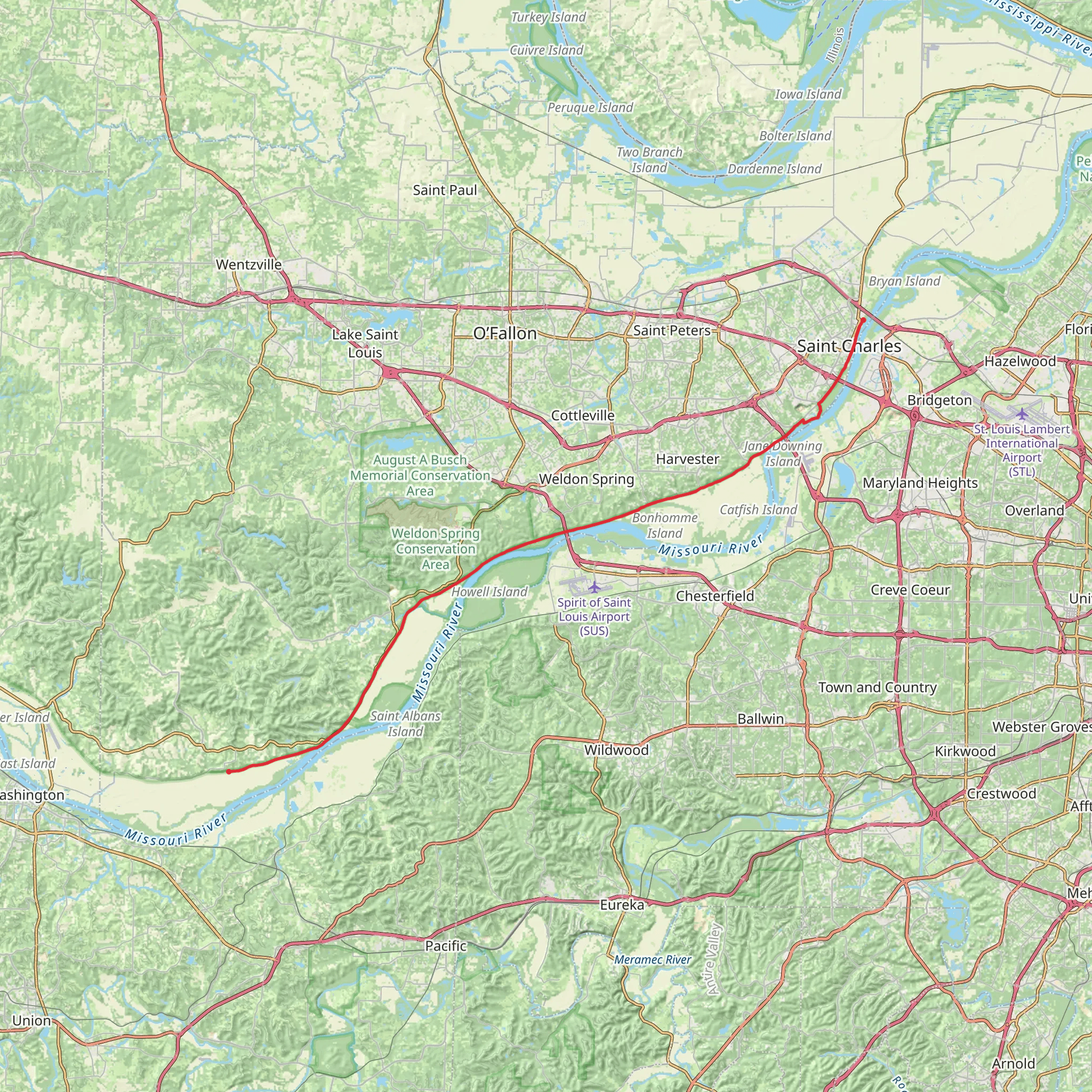 Katy Trail - Augusta mobile static map