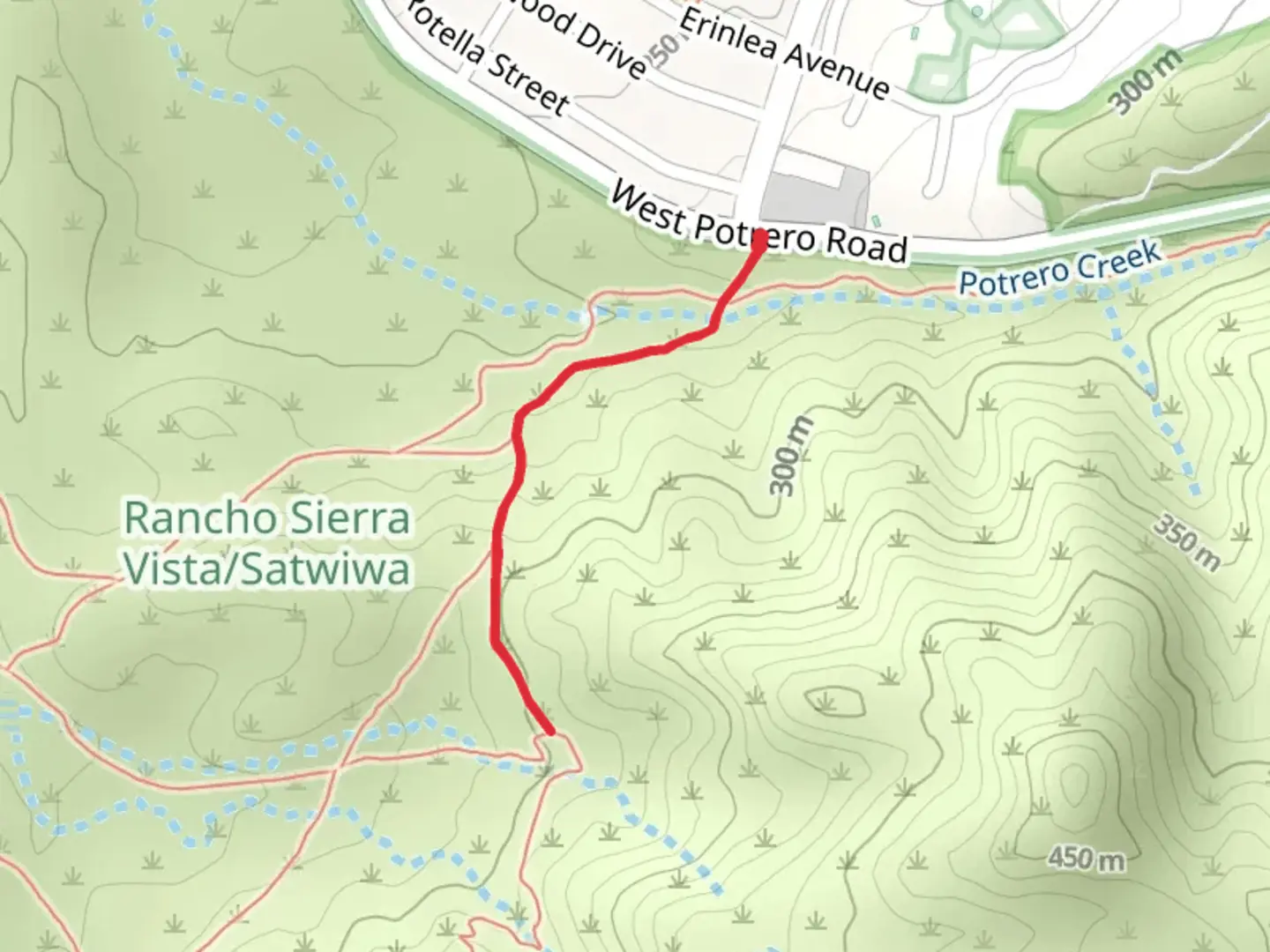 An image depicting the trail Windmill Trail via Wendy Trail and its surrounding area.