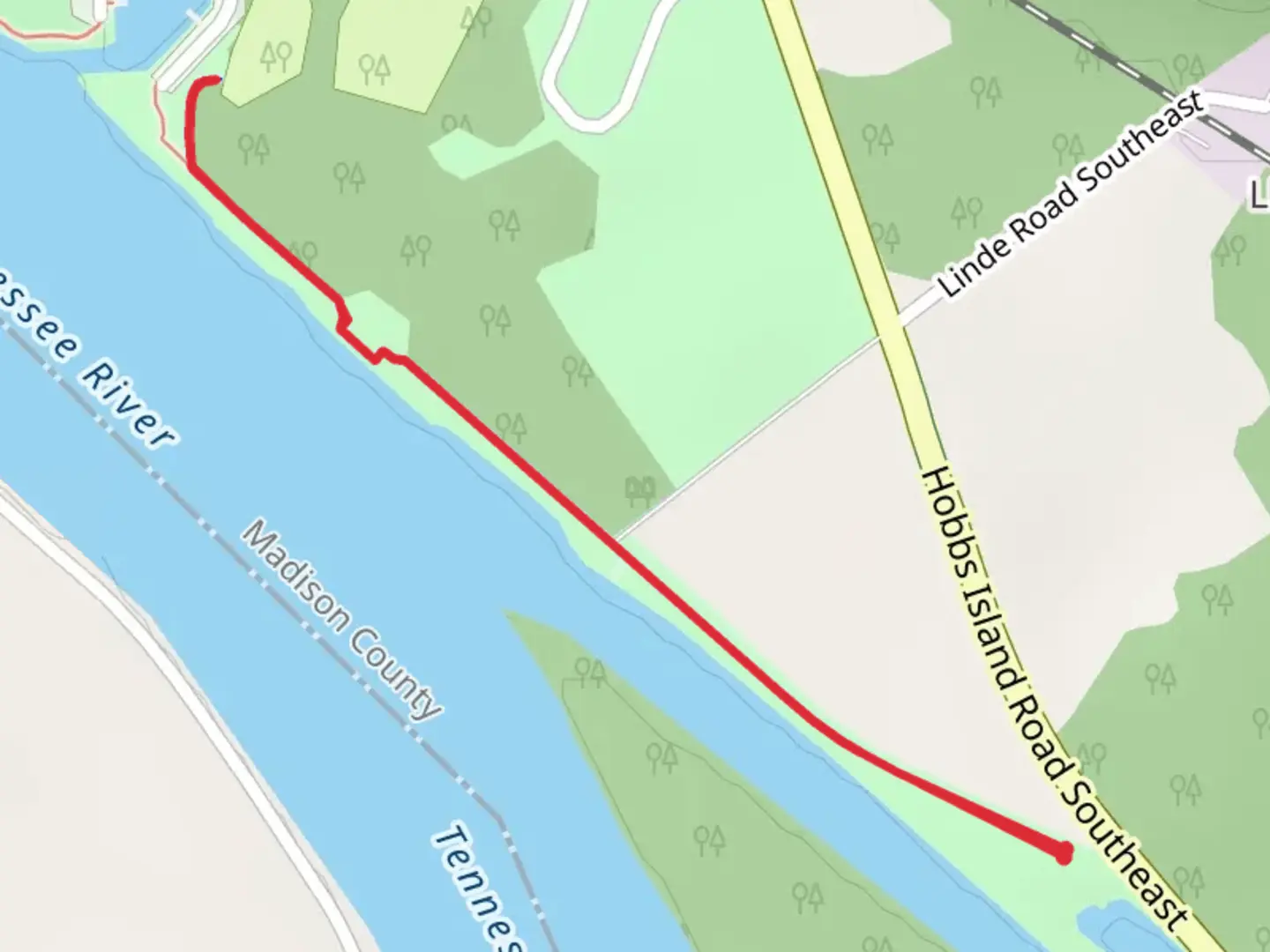 An image depicting the trail Tennessee River Greenway and its surrounding area.