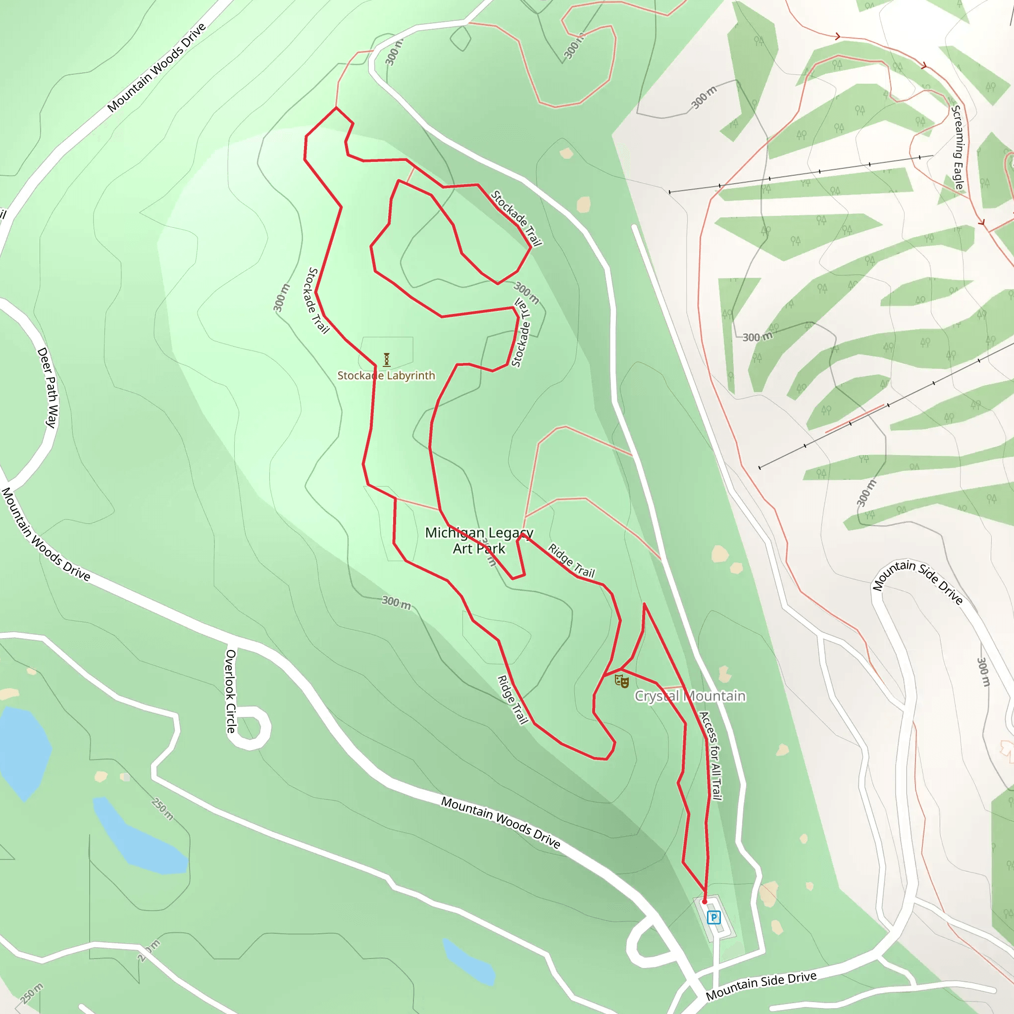 Michigan Legacy Art Park - Amphitheater Loop Trail mobile static map