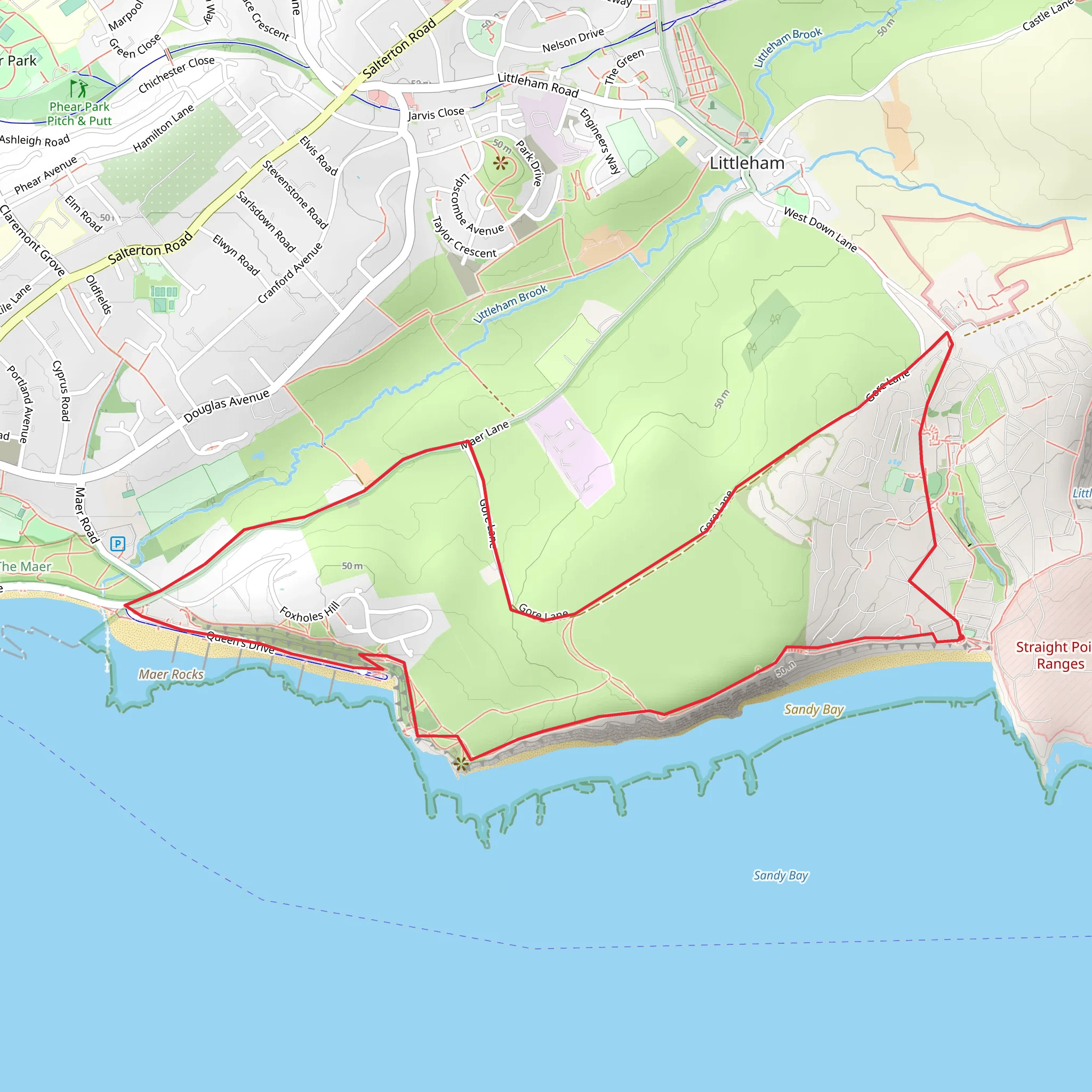 Devon Cliffs - Orcombe Point Walk mobile static map