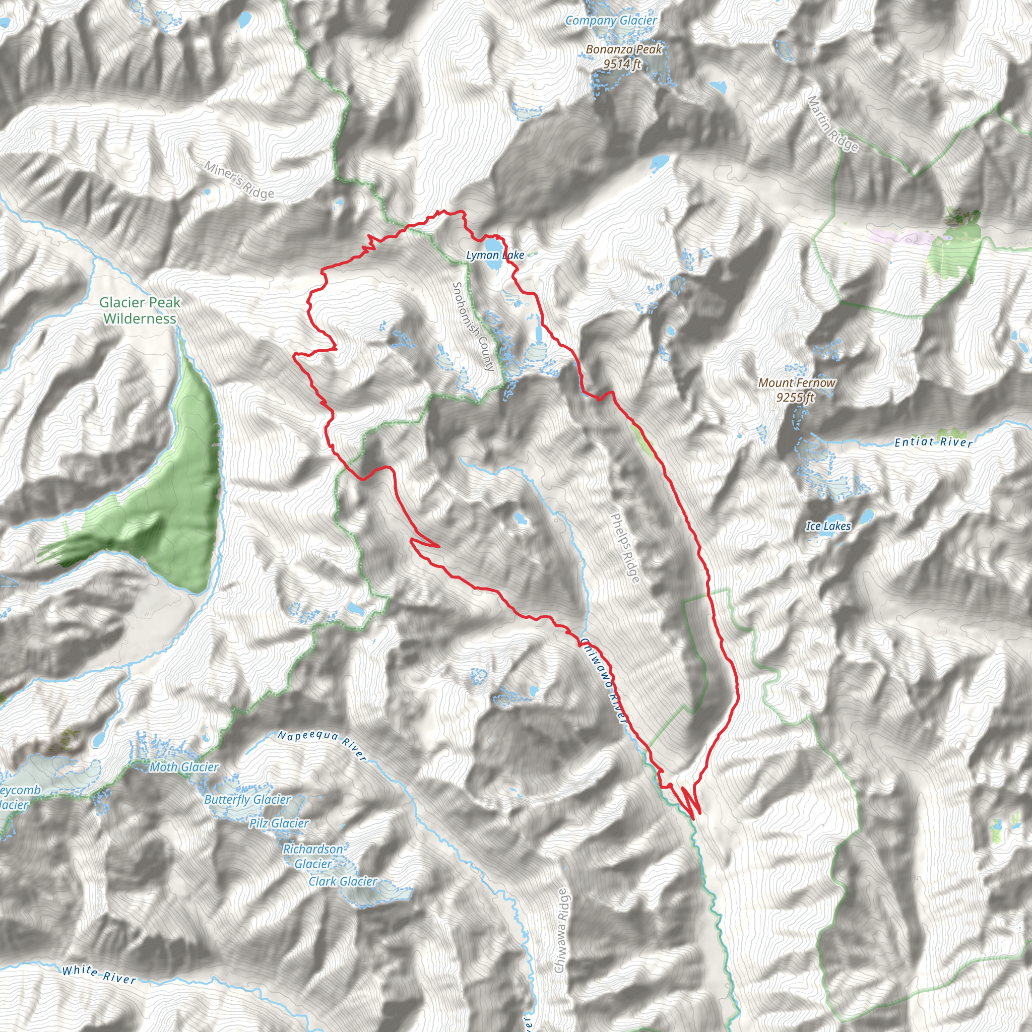 Spider Gap - Buck Creek Pass Loop Via Lyman Lake mobile static map