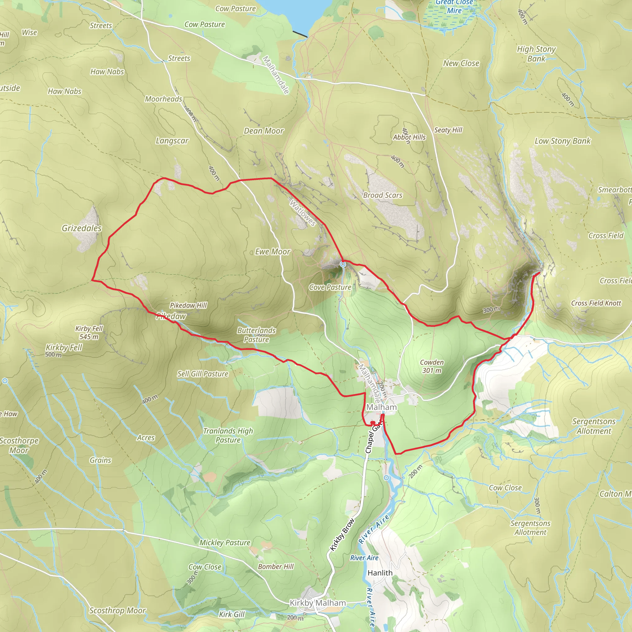 Gordale Scar and Malham Cove loop mobile static map