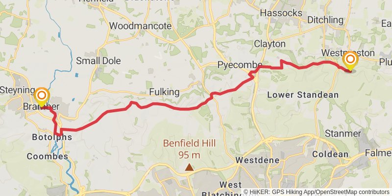 Castles of Sussex Walk stage 11 Map