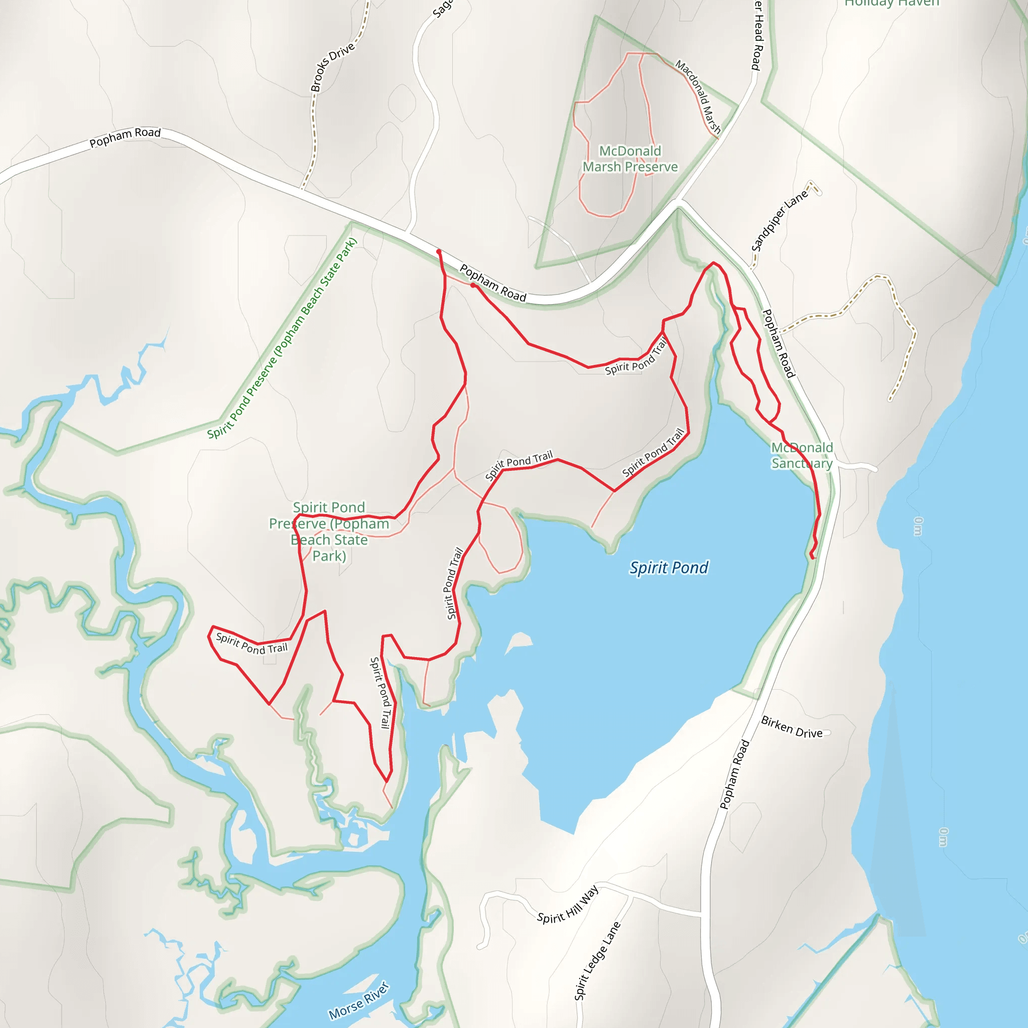 Spirit Pond Trail Loop mobile static map