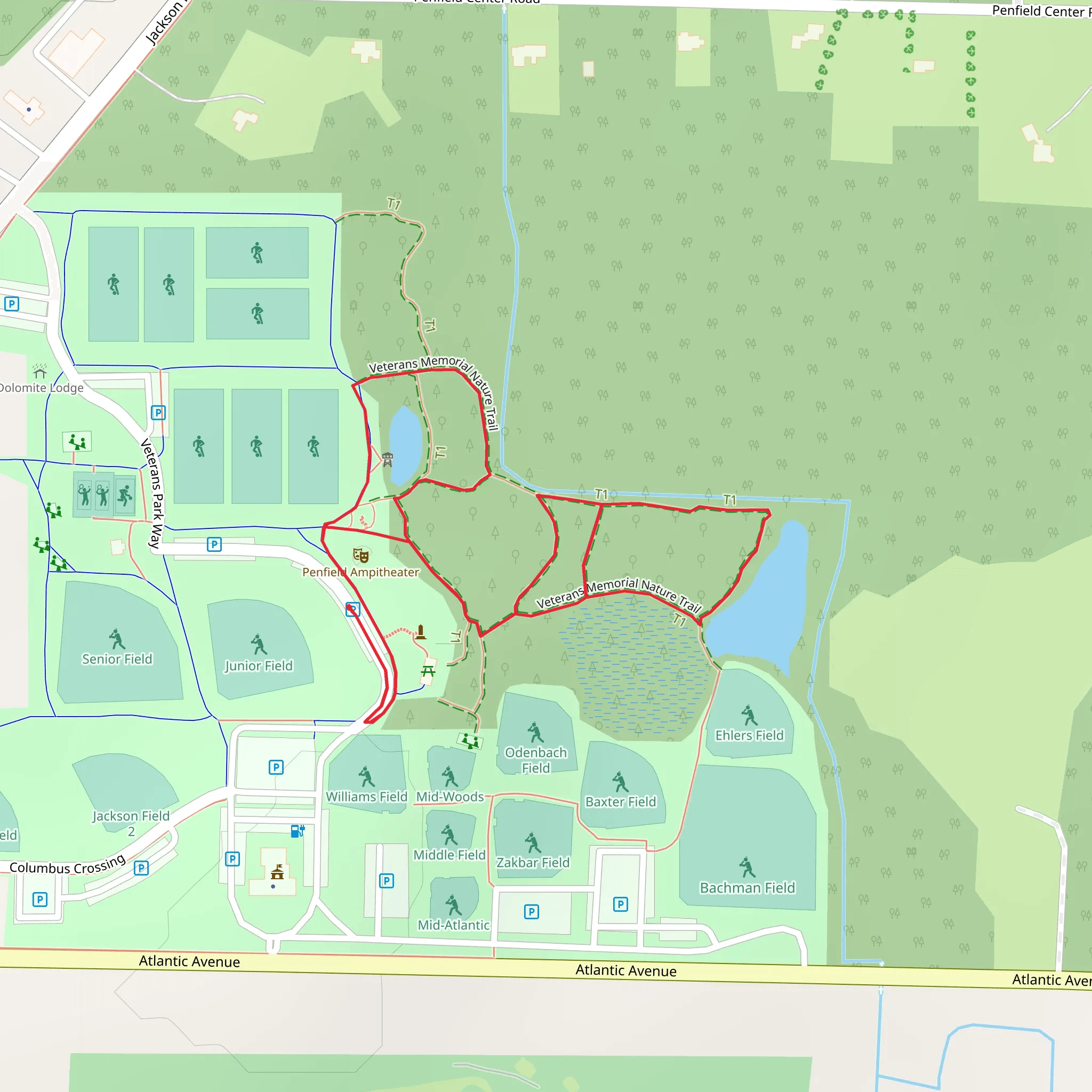 Veterans Memorial Park Loop Trail mobile static map