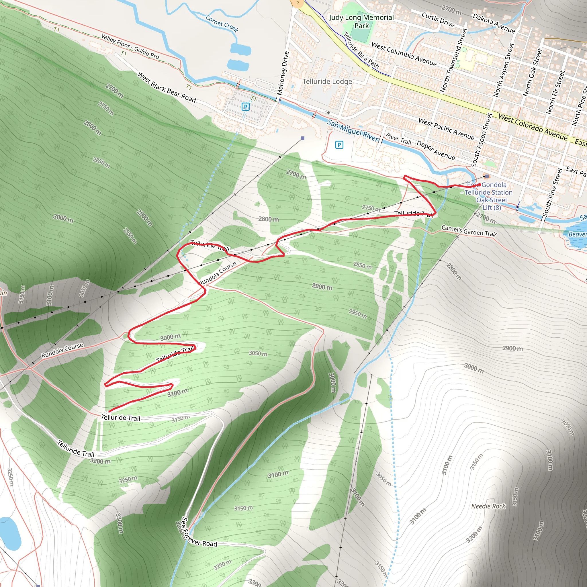 Telluride Trail mobile static map