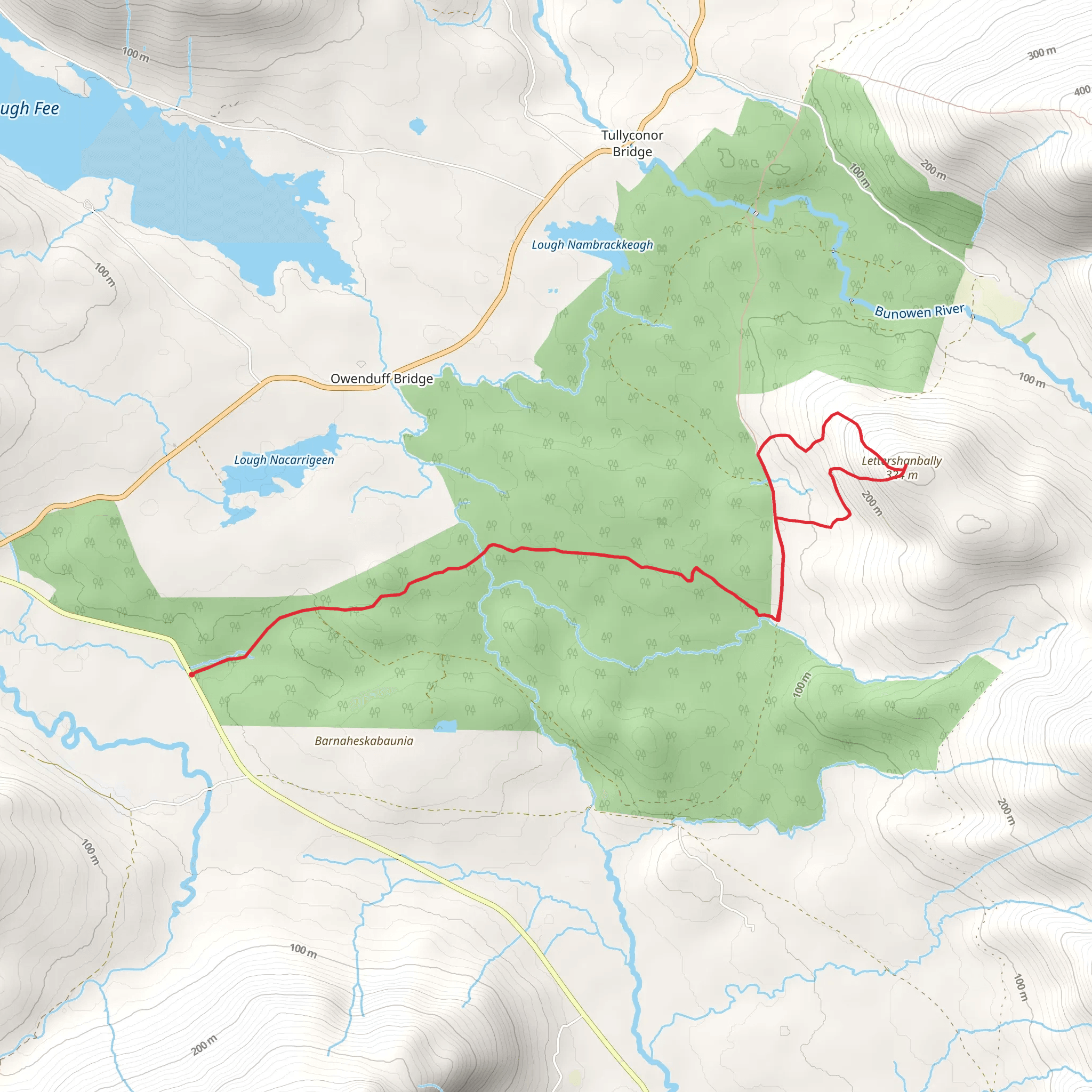 Lettershanbally Loop mobile static map