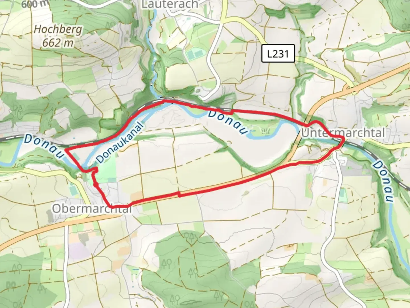 An image depicting the trail Obermarchtal to Untermarchtal Loop via River Donau and its surrounding area.