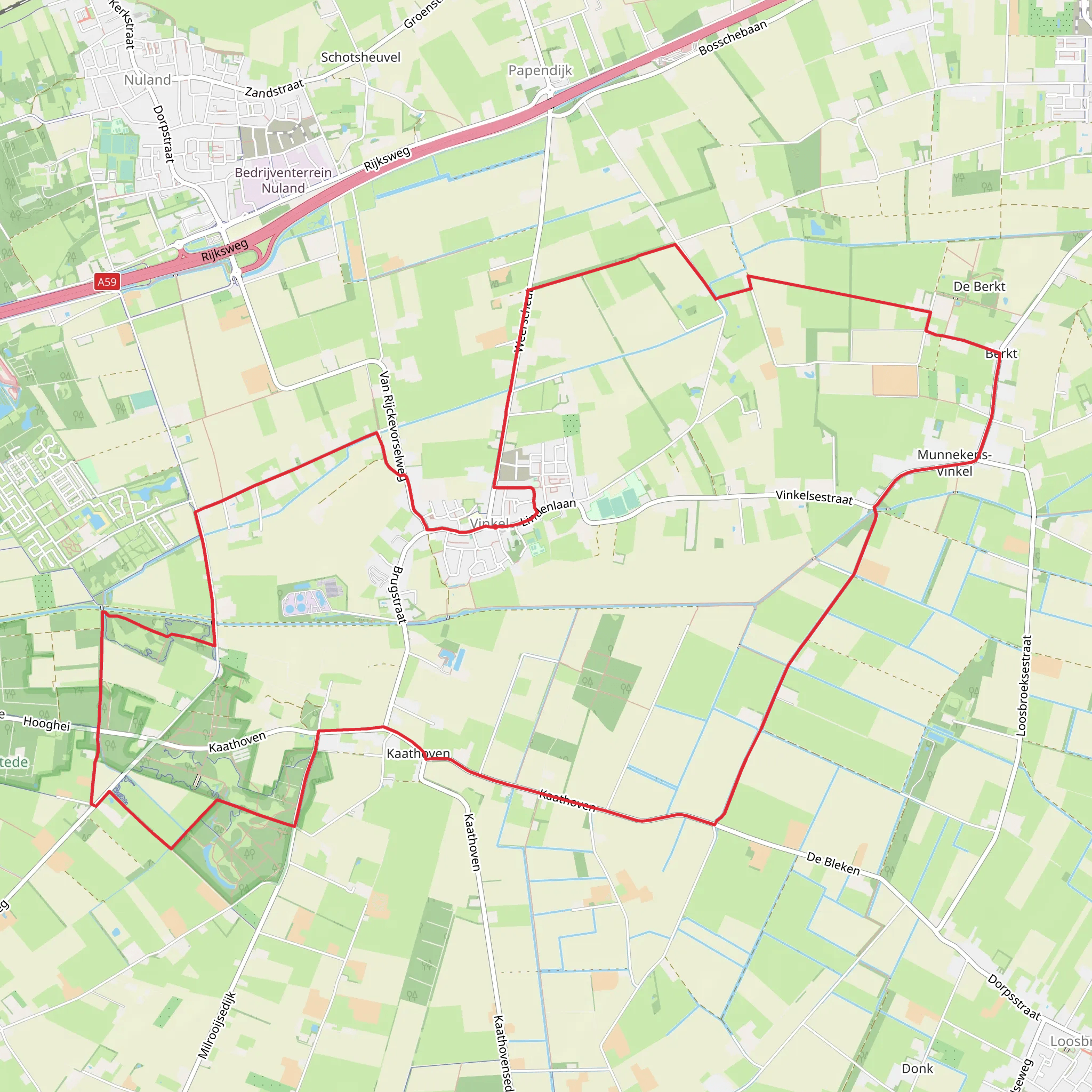 Engelenstede, Bleekese Weg and Kaathoven Loop mobile static map